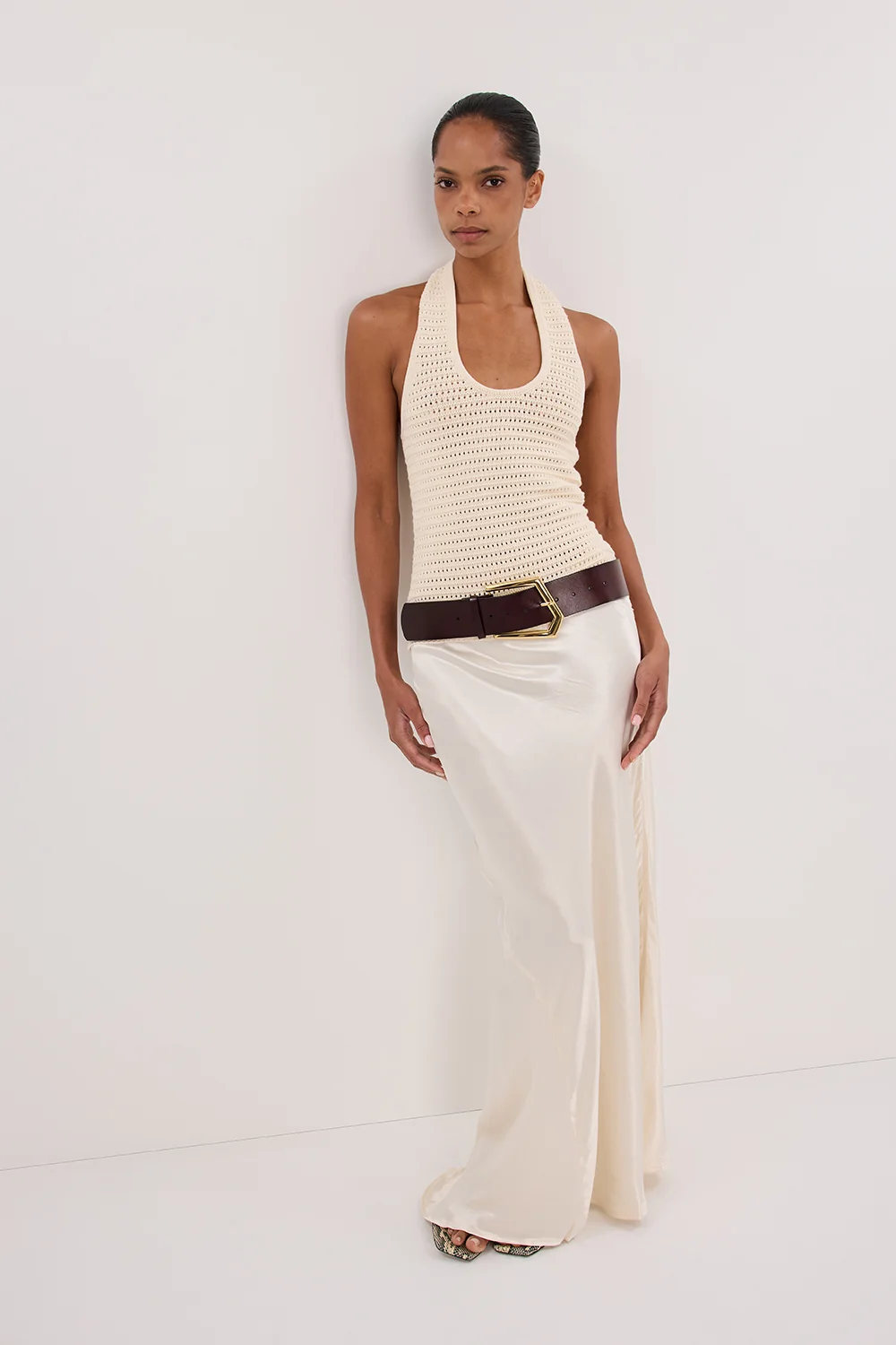 GINA CREAM HALTER CROCHET TOP - Image 6