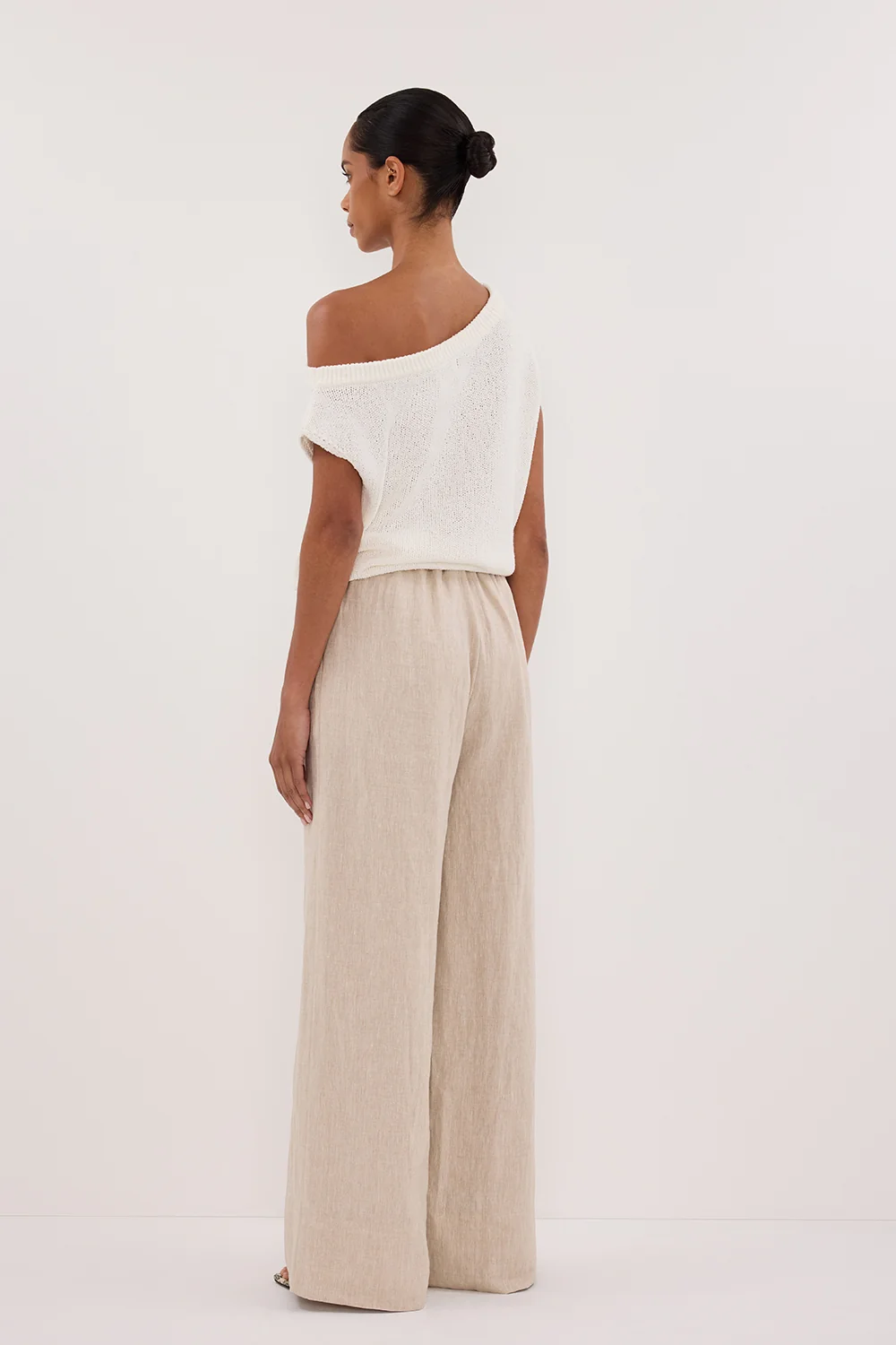 GINA NATURAL LINEN WAIST PANT - Image 4