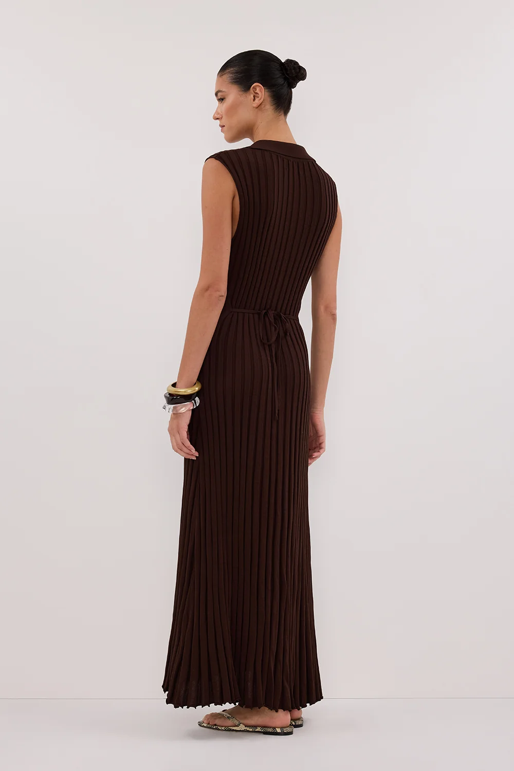 HAL CHOC SLEEVELESS KNIT MAXI DRESS - Image 4