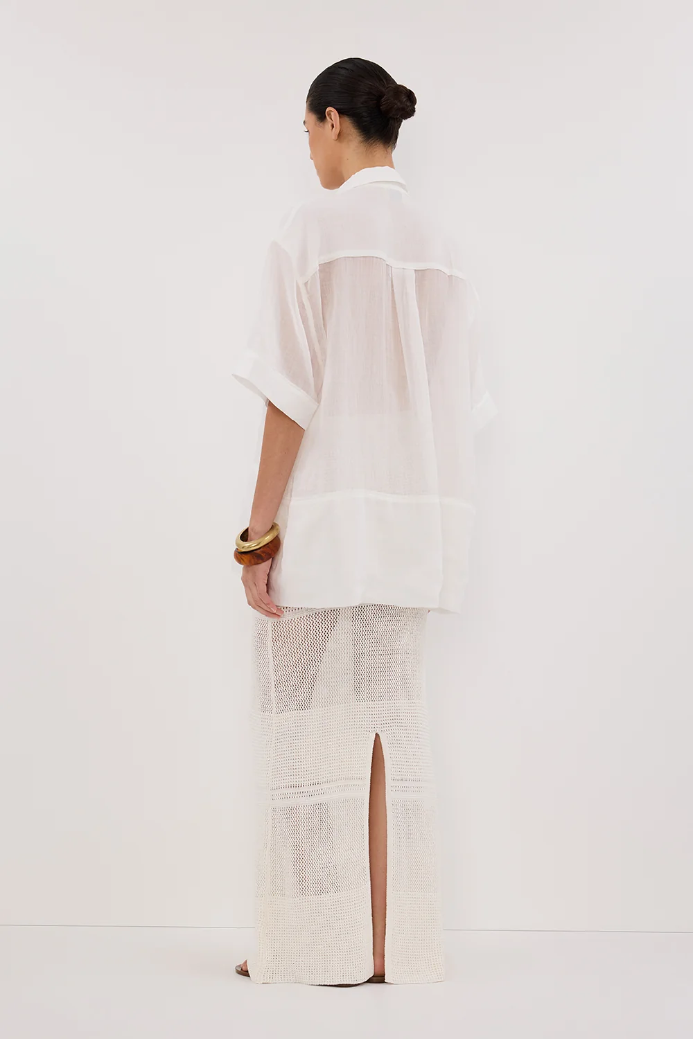 HALLIE OFF WHITE CROCHET MAXI SKIRT - Image 4