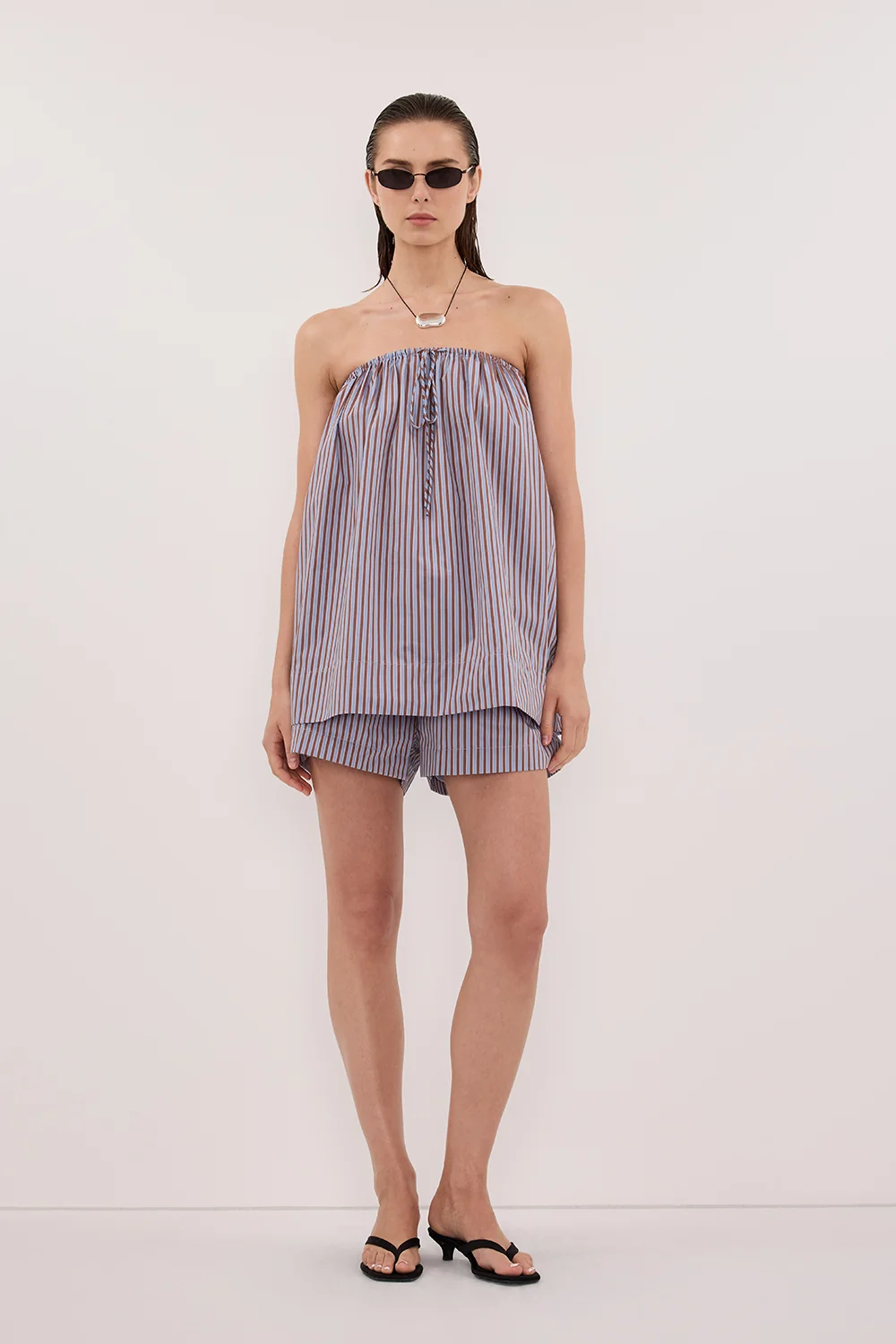 HARRI STRIPE COTTON BLEND SHORTS - Image 5