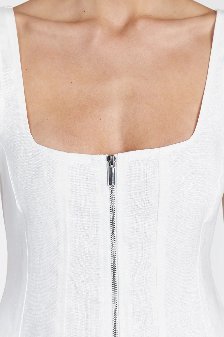 HARRIET WHITE LINEN MINI DRESS - Image 5