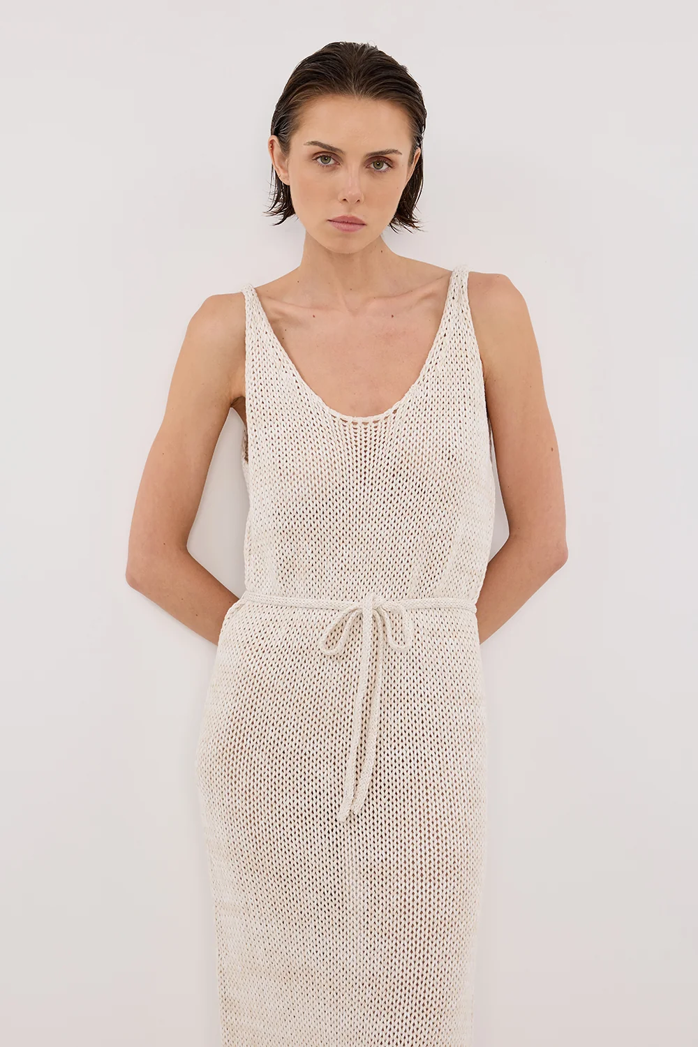 HEIDI CREAM MARLE KNIT MAXI DRESS - Image 2