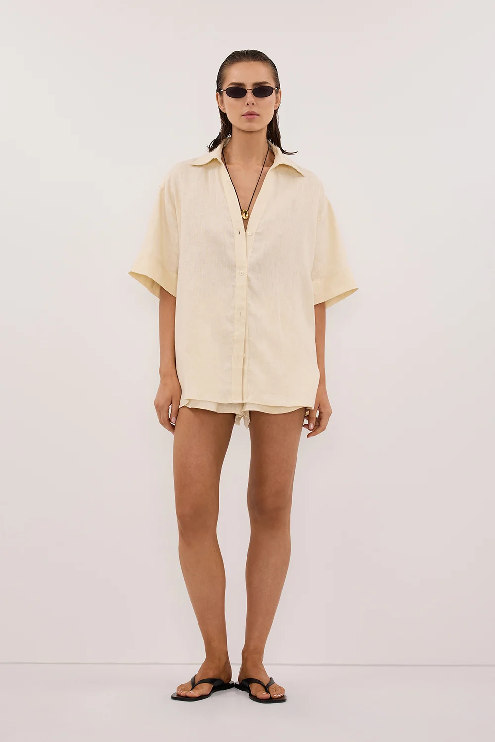 HELENA STRAW LINEN SHORT