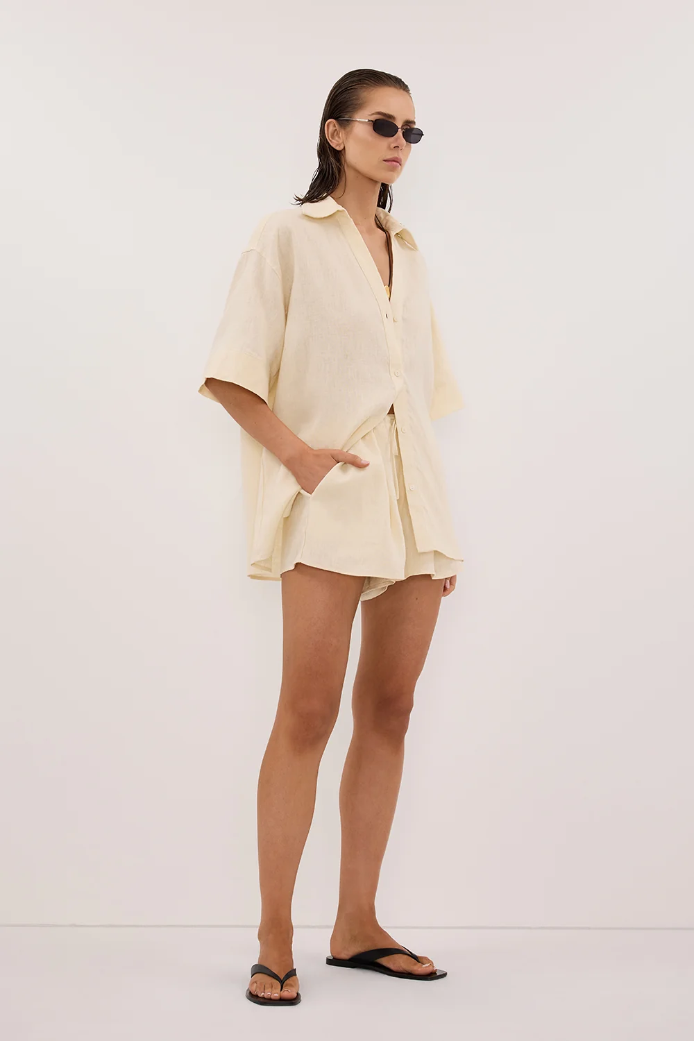 HELENA STRAW LINEN SHORT - Image 3