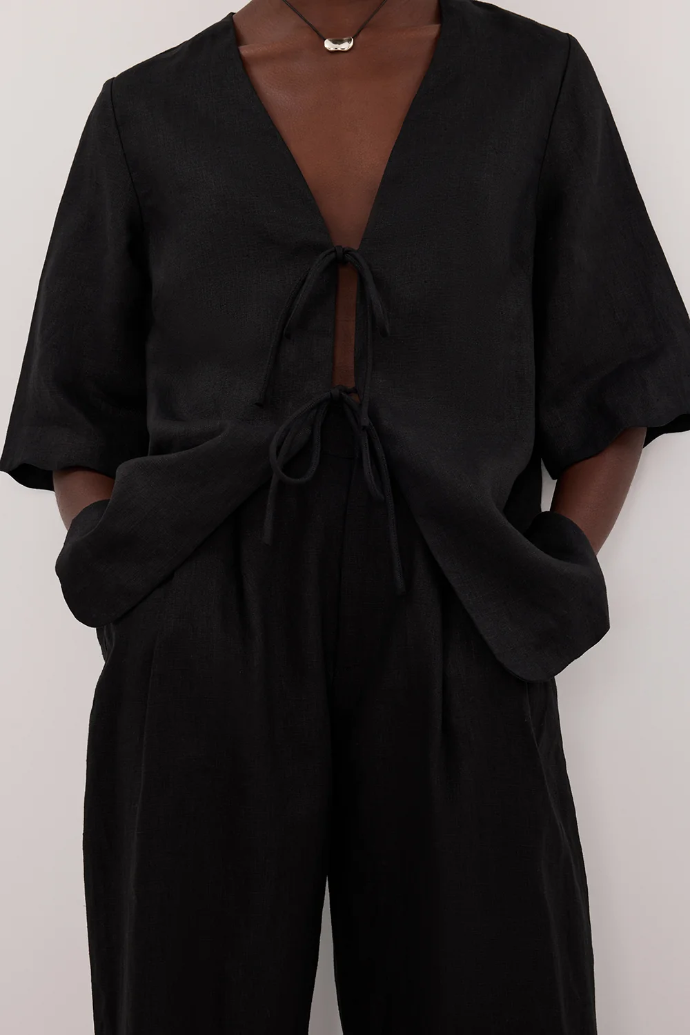 HOLDEN BLACK LINEN PANT - Image 5
