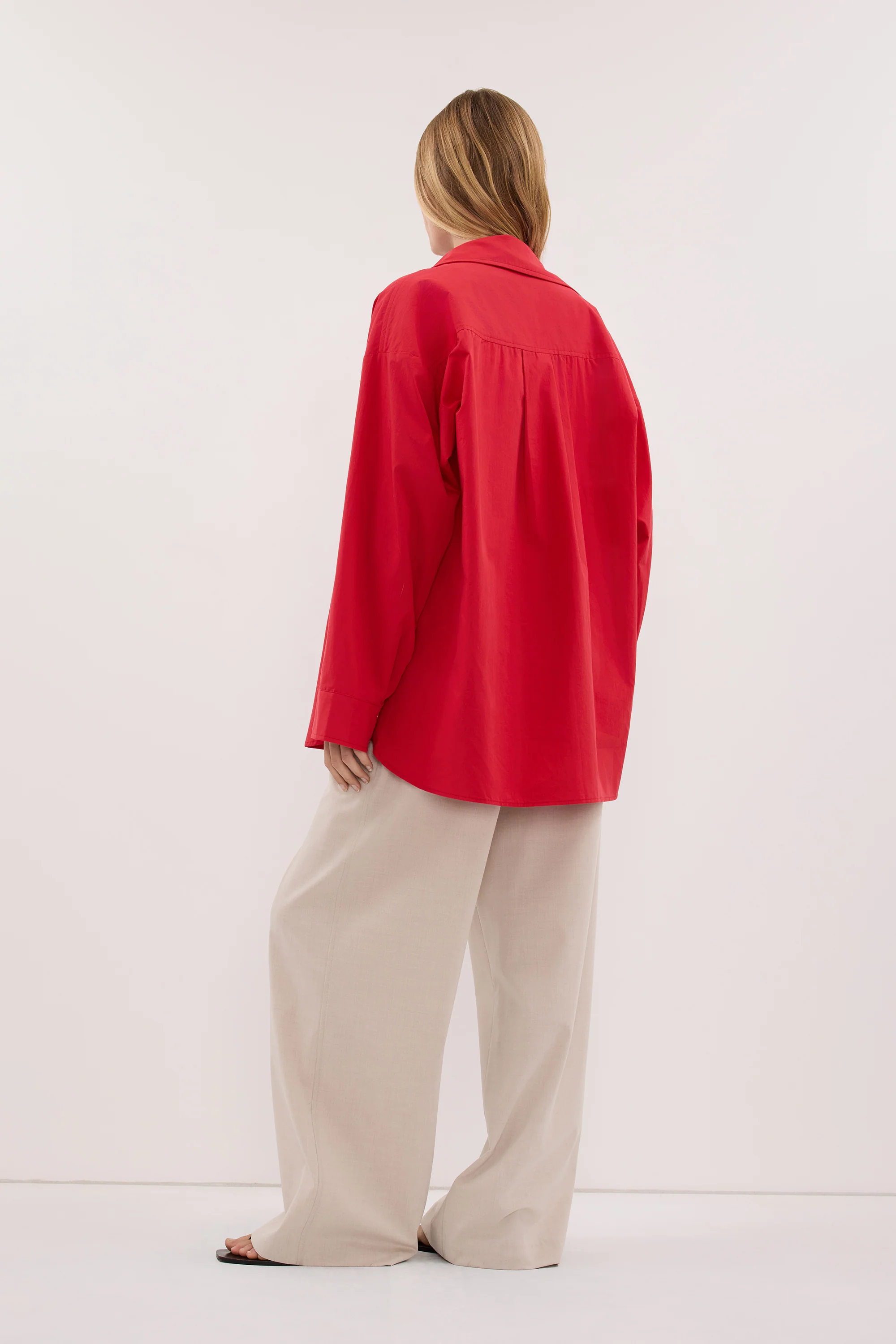 INA RED LIGHTWEIGHT COTTON SHIRT - Image 7