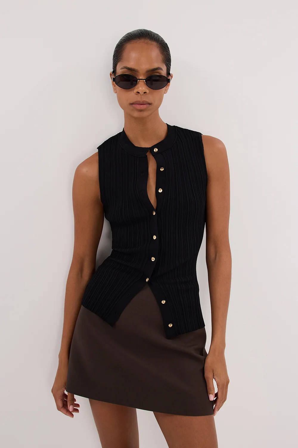 JASMINE BLACK KNIT TOP - Image 2