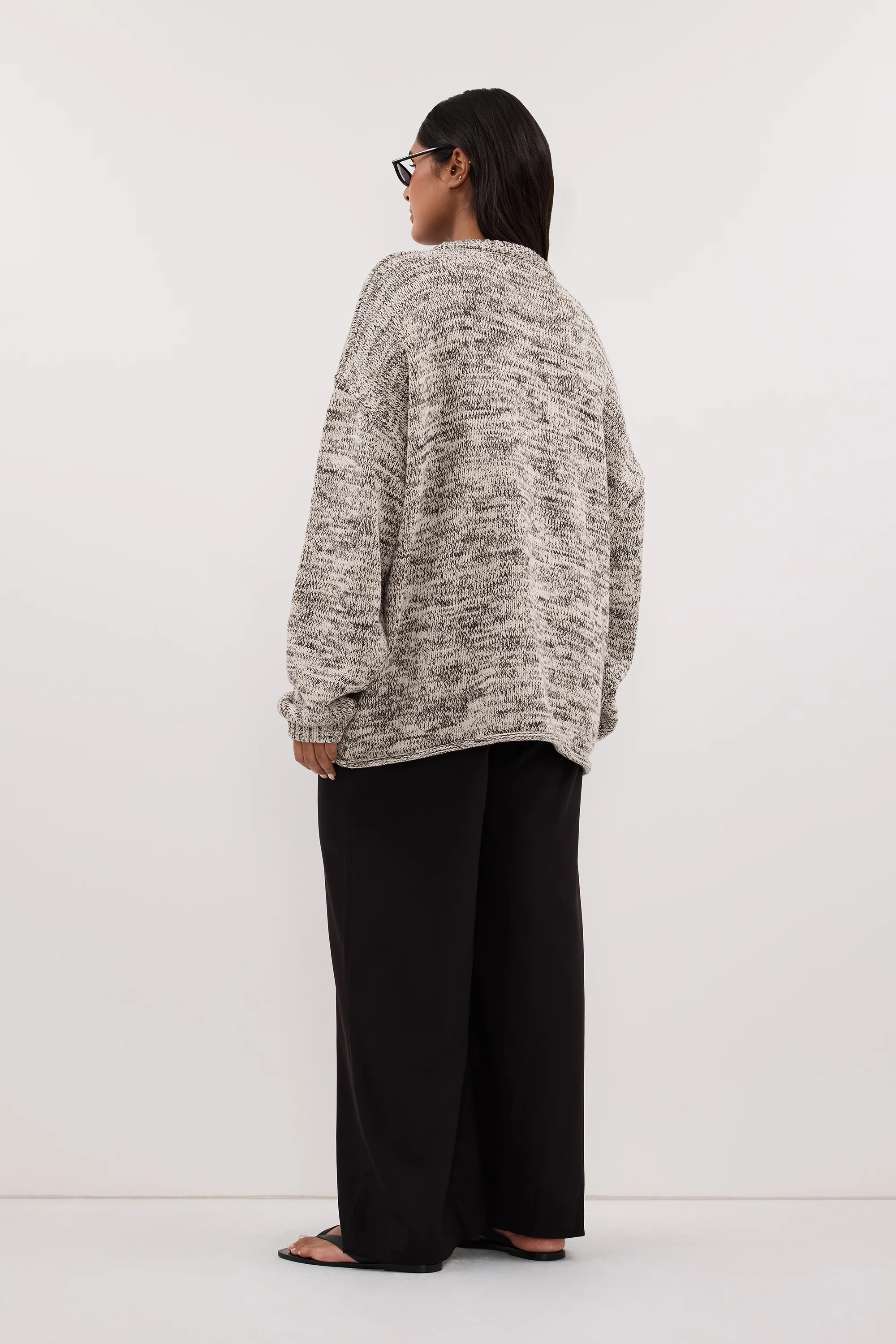 JETT CHOC MARLE LONGLINE KNIT JUMPER - Image 7