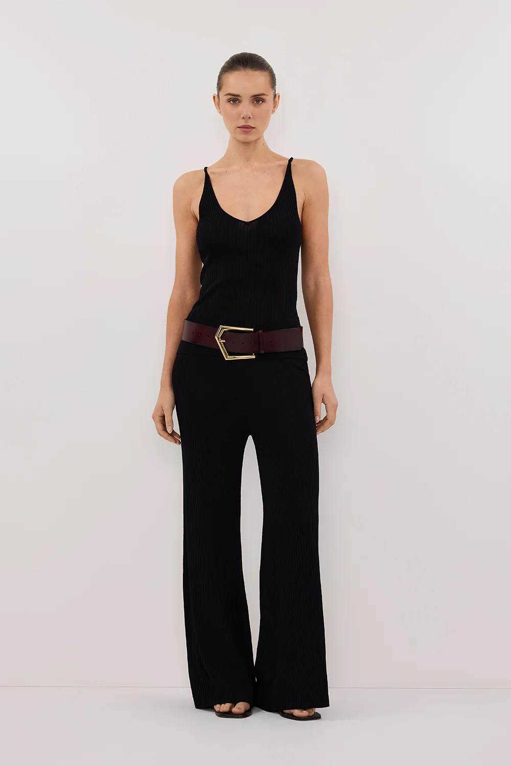 JOY BLACK TWIST KNIT TANK