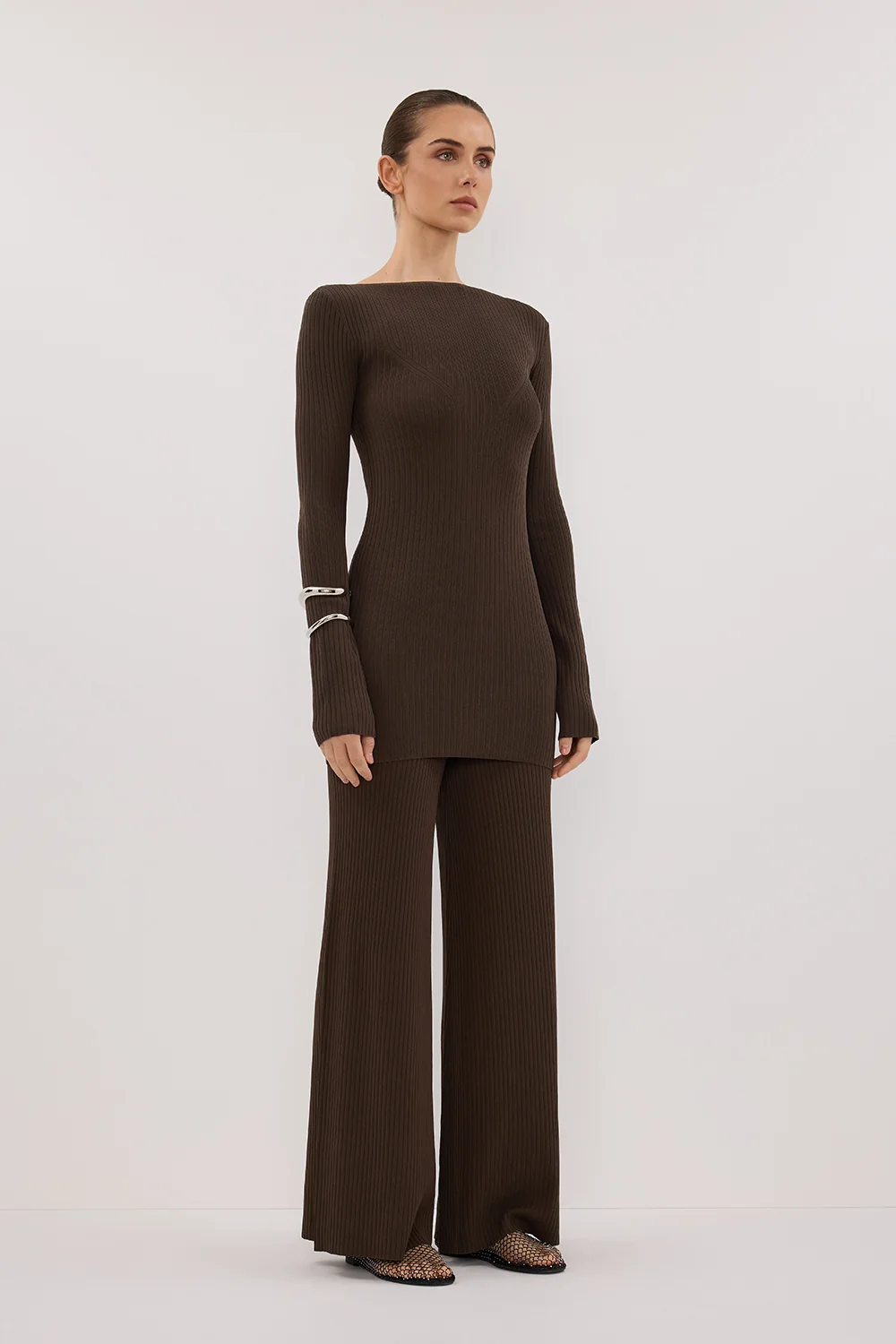 JOY DARK OLIVE KNIT PANT - Image 3
