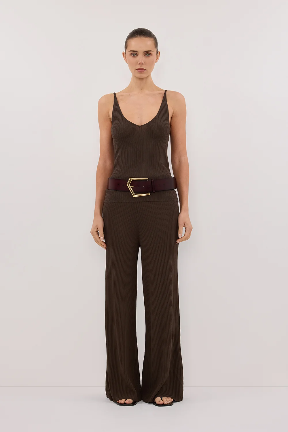 JOY DARK OLIVE TWIST KNIT TANK