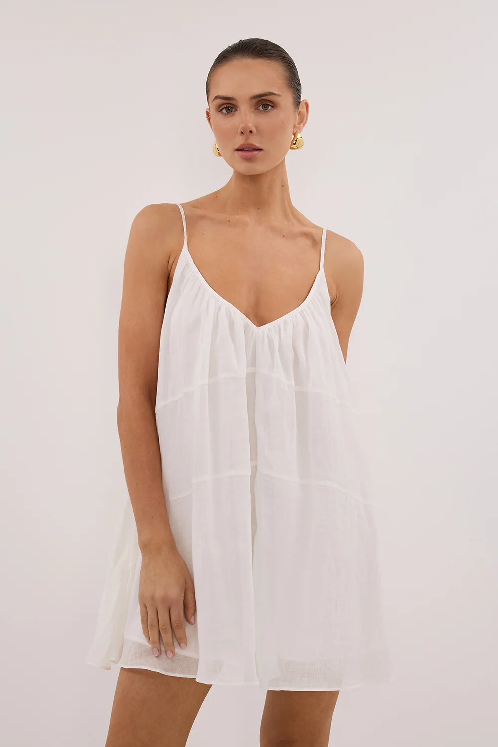 KAHN WHITE RAMIE MINI DRESS - Image 2