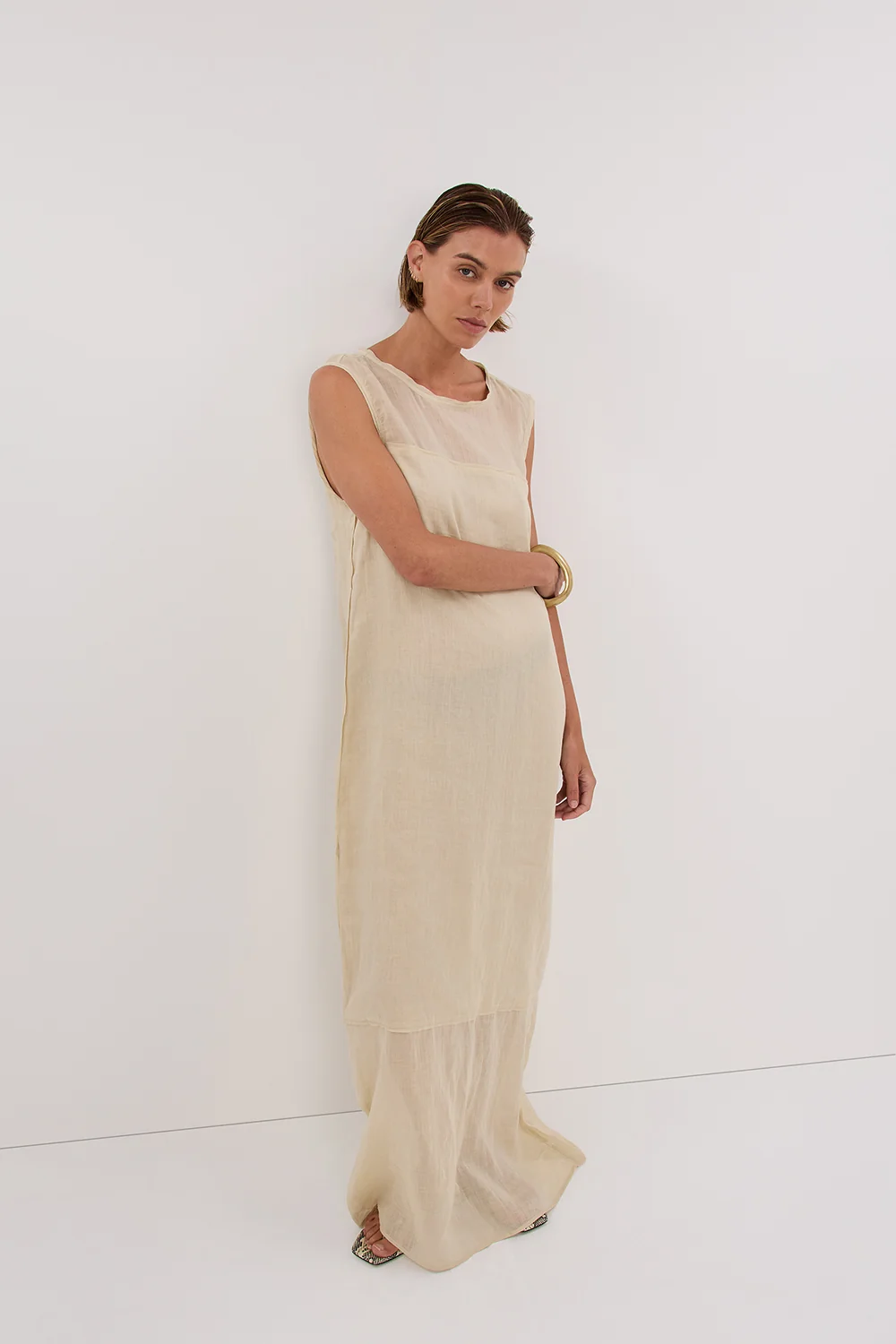 KAI PLASTER RAMIE SHELL MIDI DRESS - Image 6