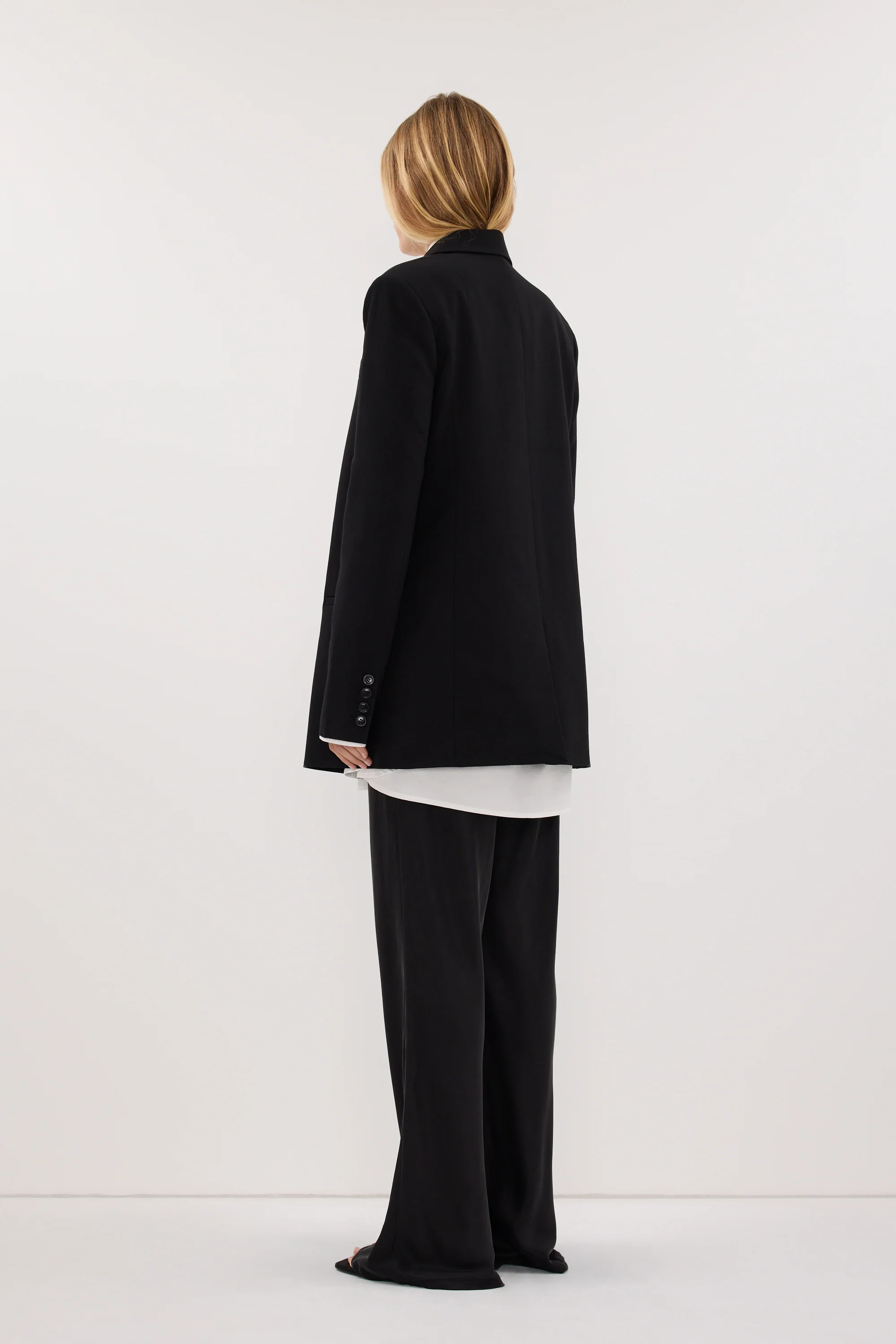 KEATON BLACK SLIM LONGLINE BLAZER - Image 4