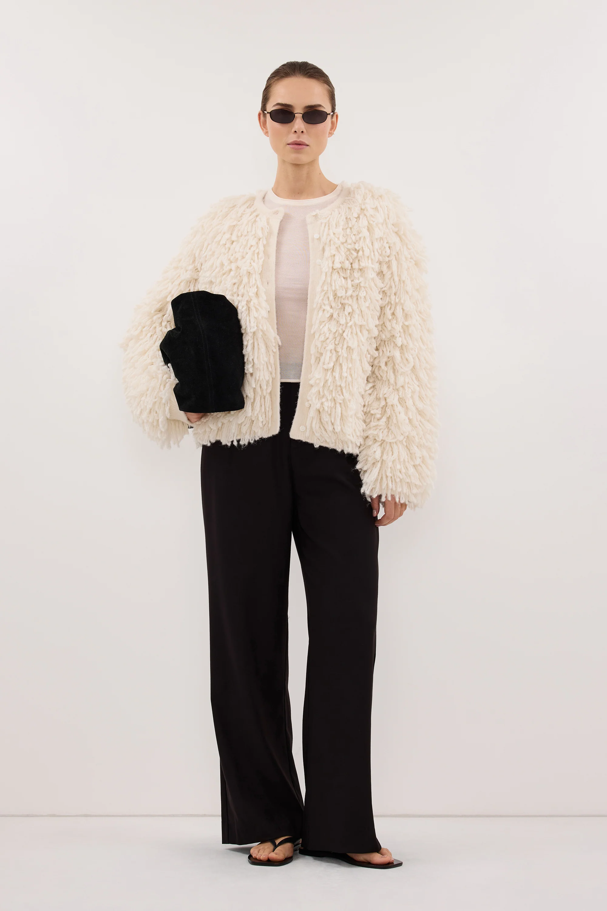 LANA CREAM LONGLINE KNIT CARDIGAN