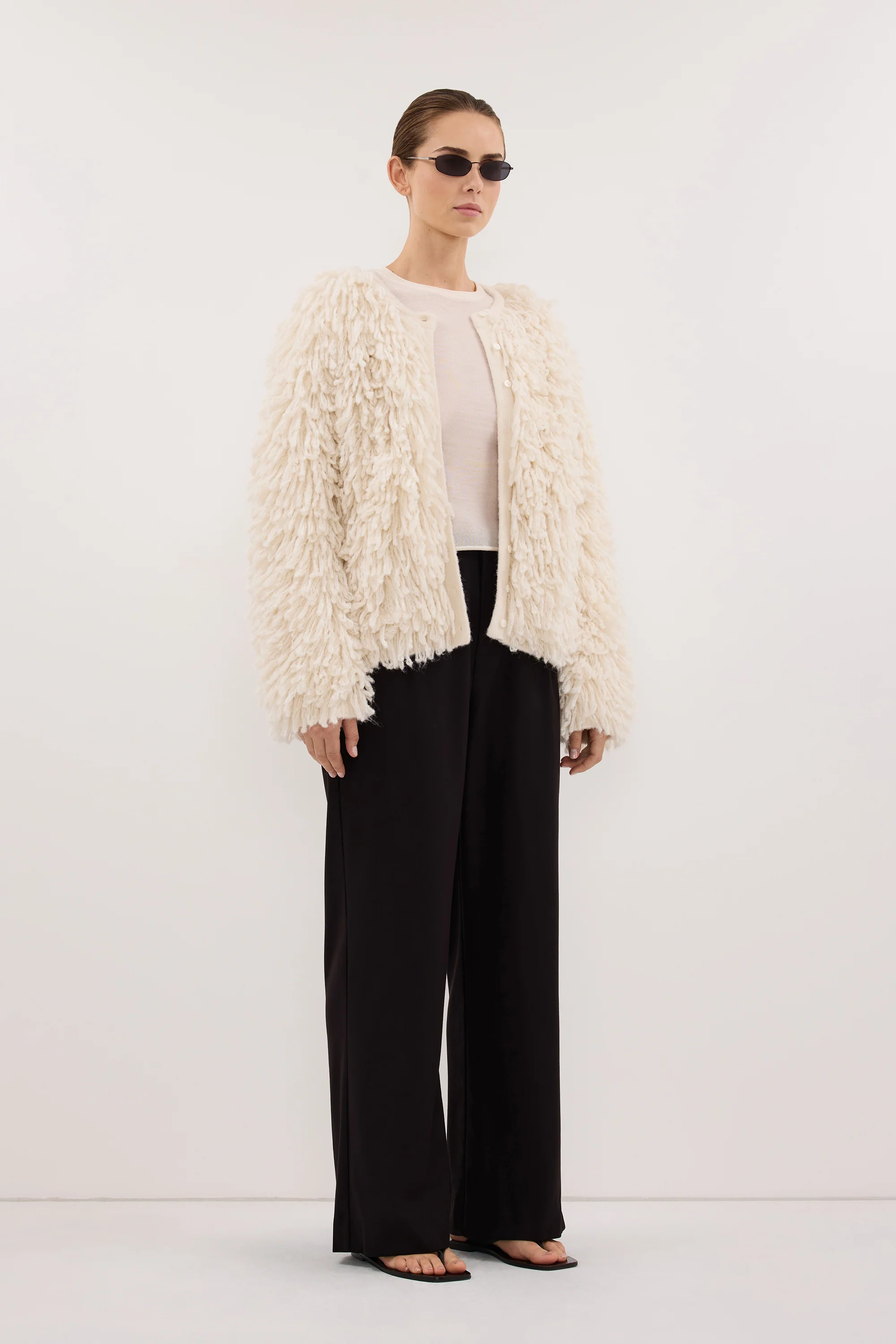 LANA CREAM LONGLINE KNIT CARDIGAN - Image 3
