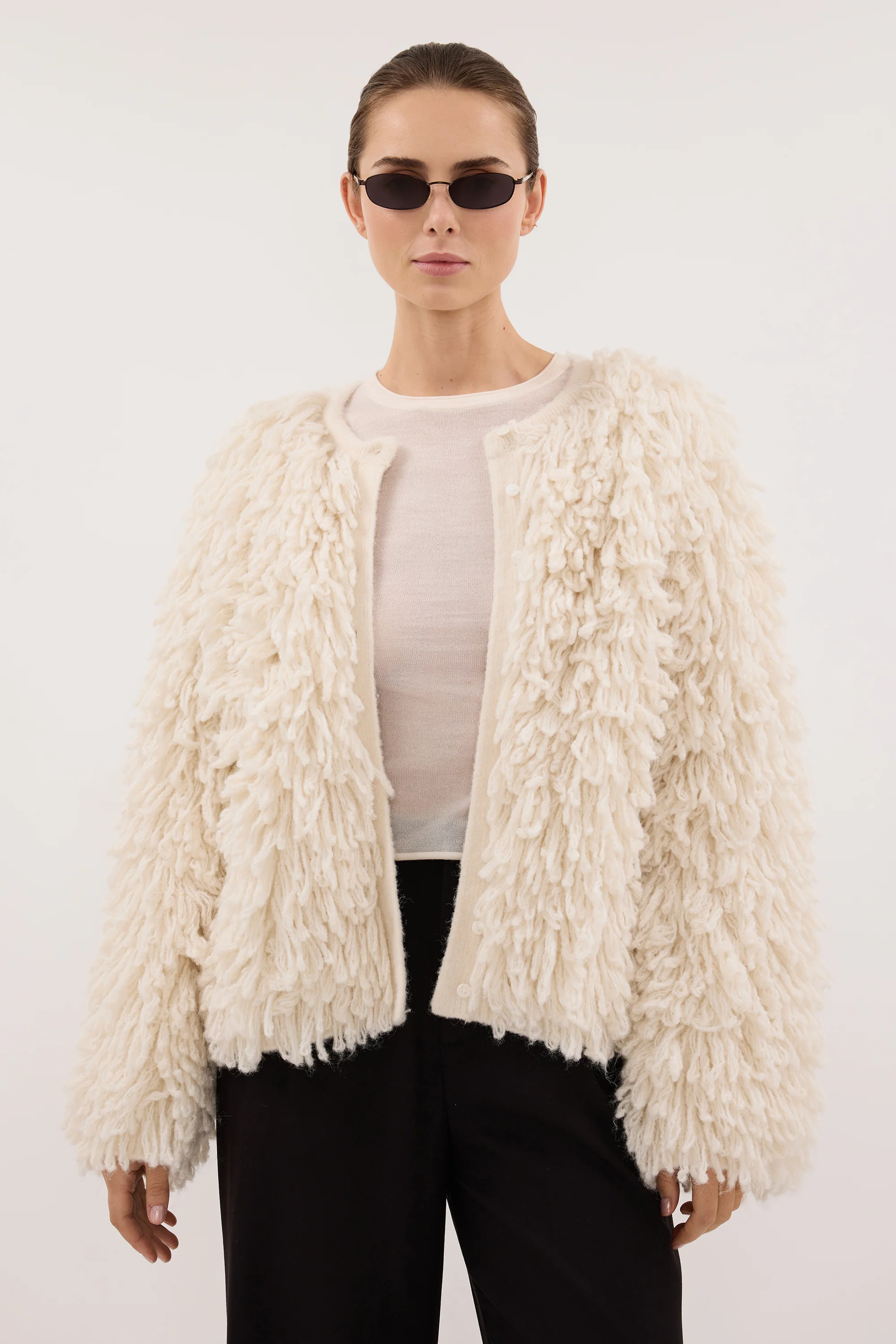 LANA CREAM LONGLINE KNIT CARDIGAN - Image 5