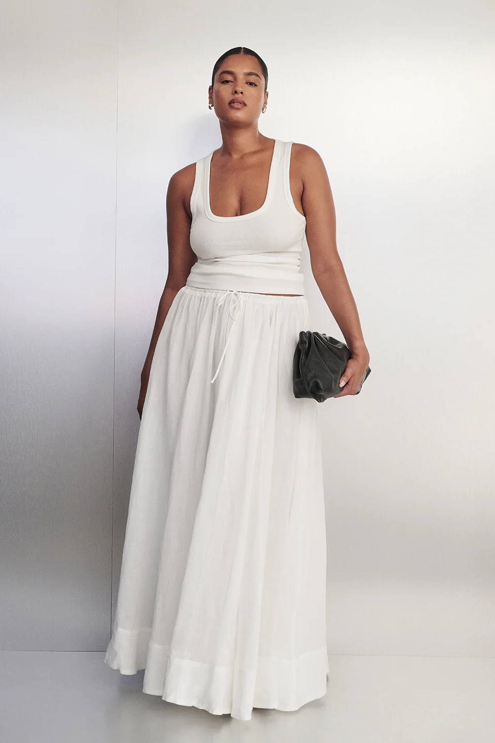 LAYNE WHITE RAMIE MAXI SKIRT