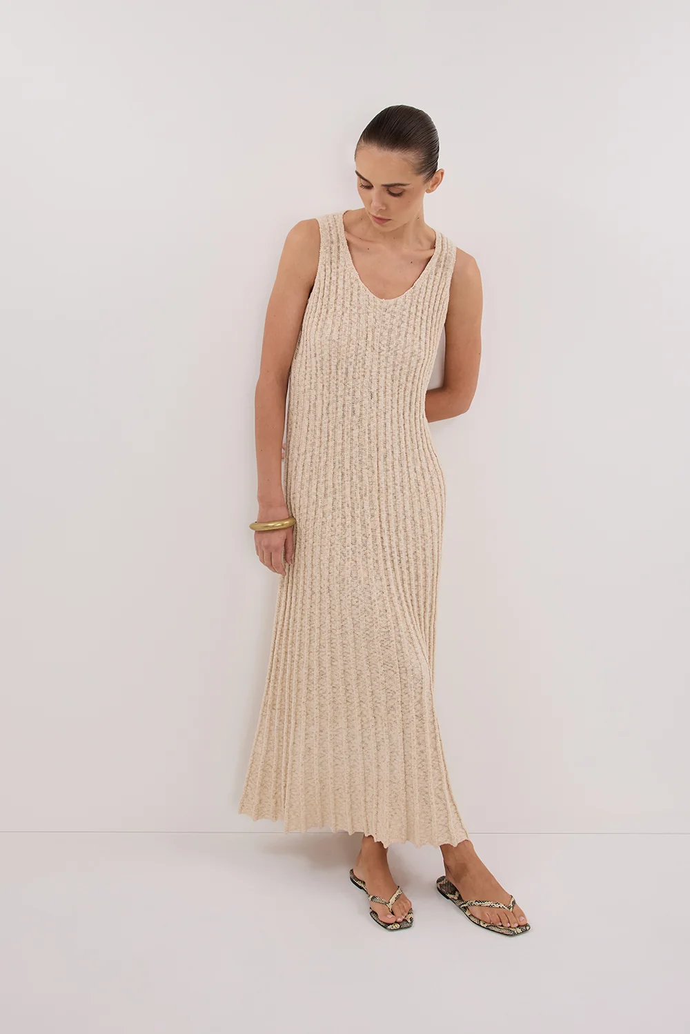 LEN NATURAL KNIT MAXI DRESS - Image 6