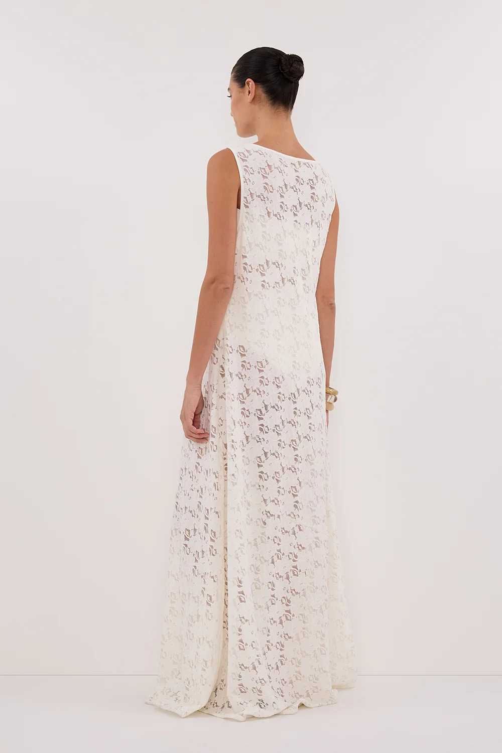 LOULA WHITE LACE MIDI DRESS - Image 4