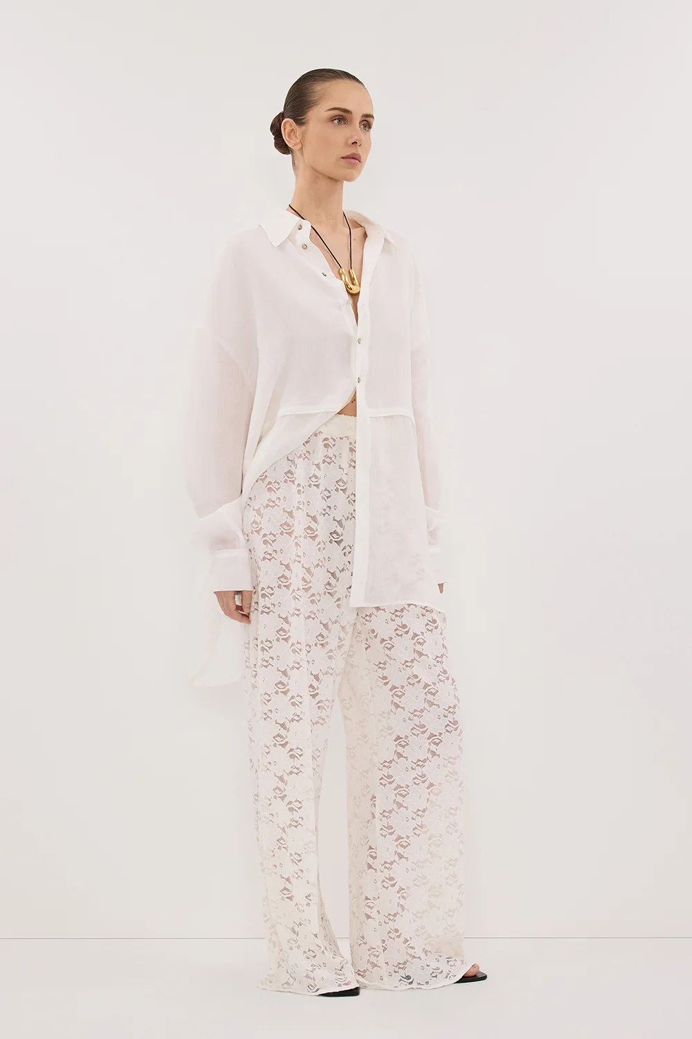 LOULA WHITE LACE PANT - Image 3