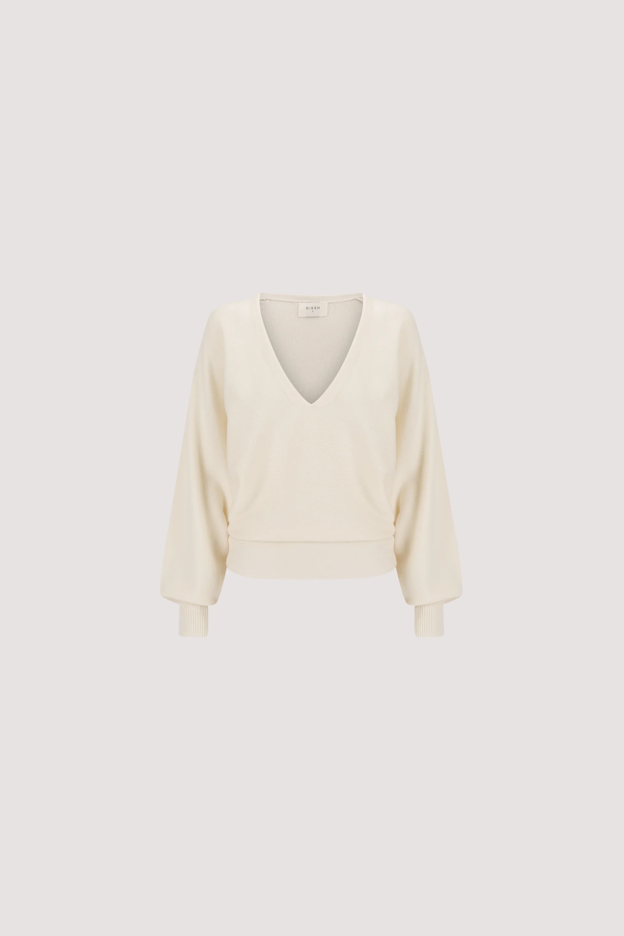 LUMI CREAM V NECK MERINO KNIT JUMPER - Image 5