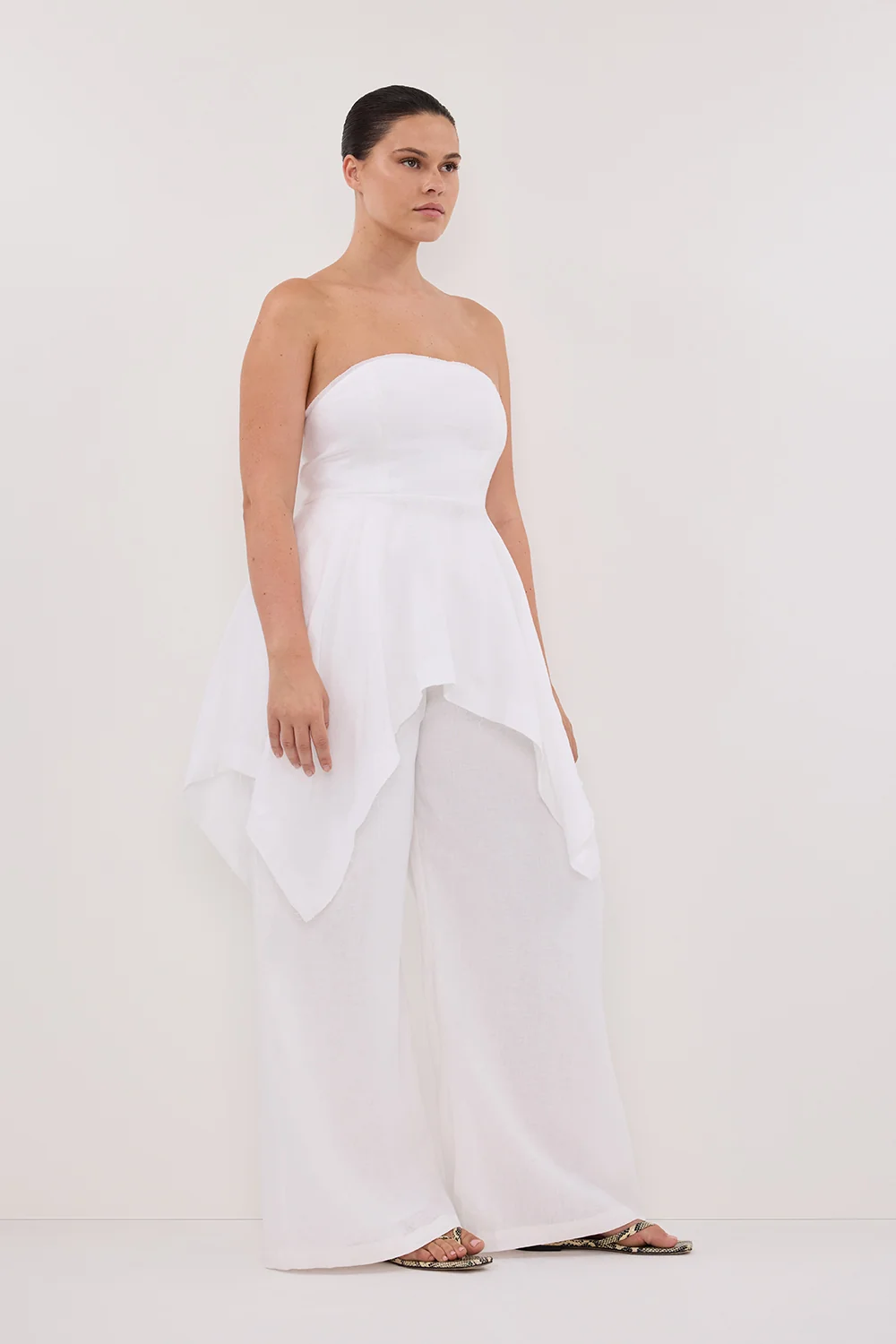 LUNA WHITE LINEN HANDKERCHIEF TOP - Image 8
