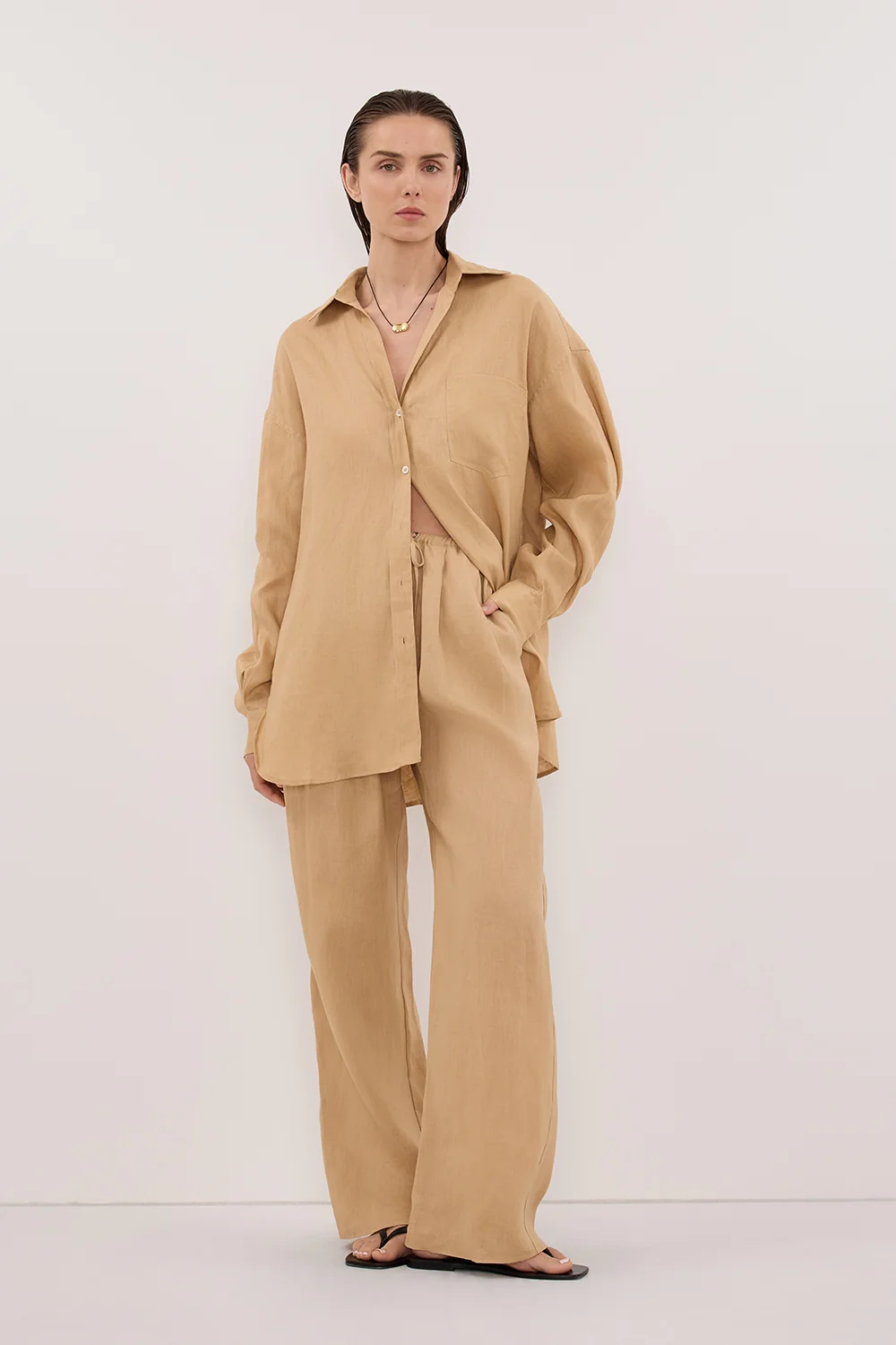 LUNE TAN LINEN PANT - Image 6