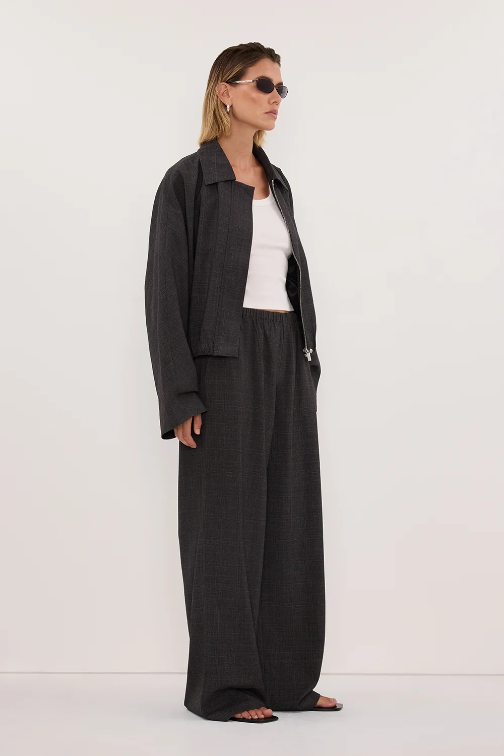 MARCO GREY PLAID BOMBER JACKET - Image 4
