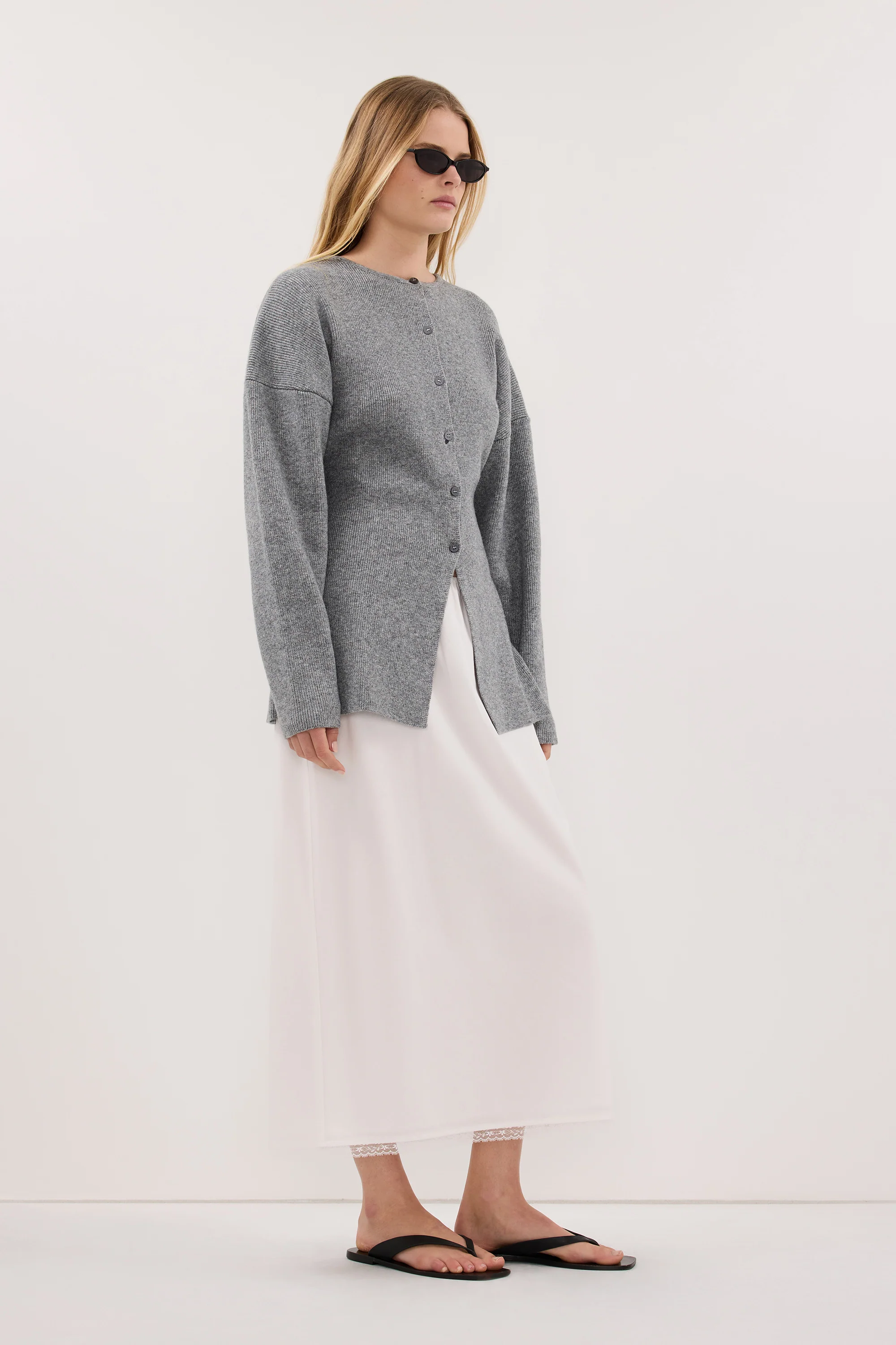 MARTHA GREY MARLE CINCHED CARDIGAN - Image 3