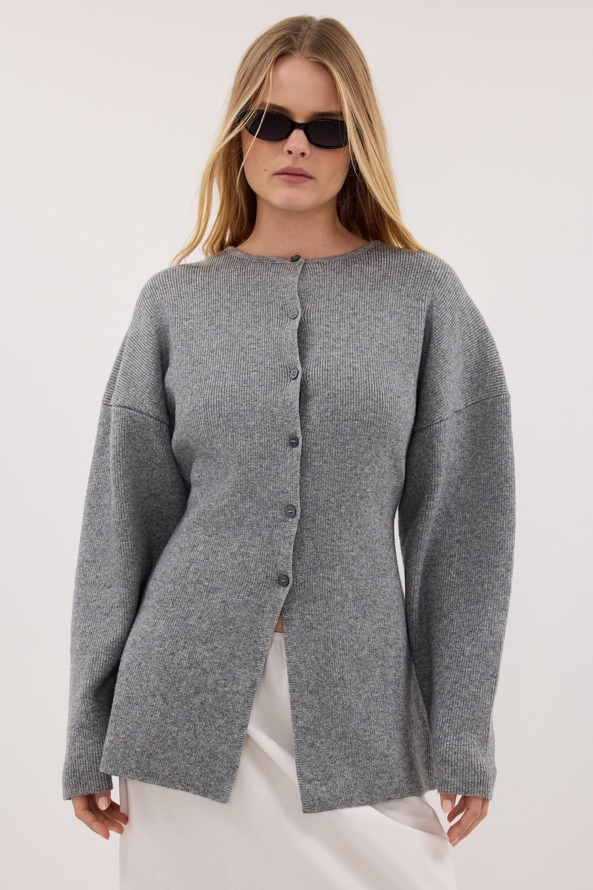 MARTHA GREY MARLE CINCHED CARDIGAN - Image 5