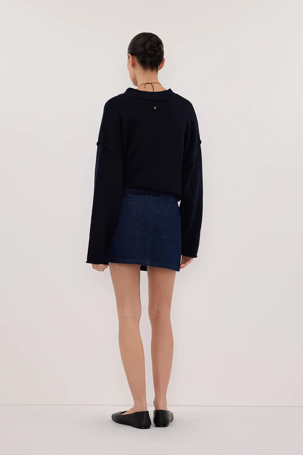 MASON INDIGO DENIM MINI SKIRT - Image 4