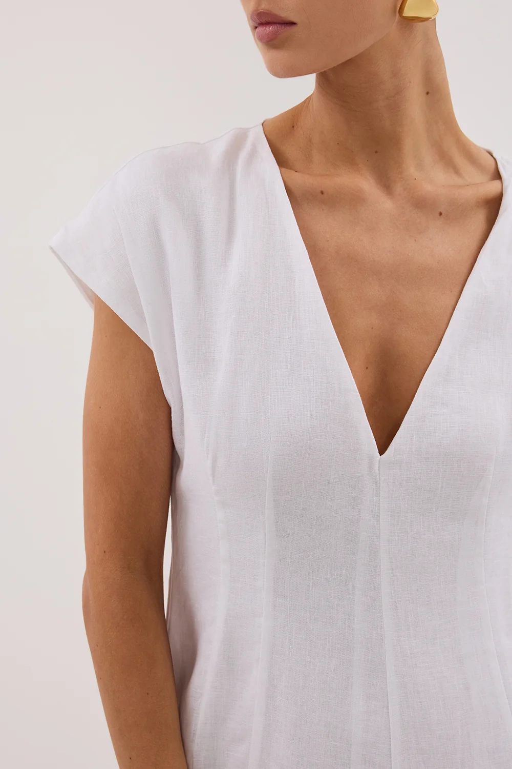 MATISSE WHITE LINEN MIDI DRESS - Image 5