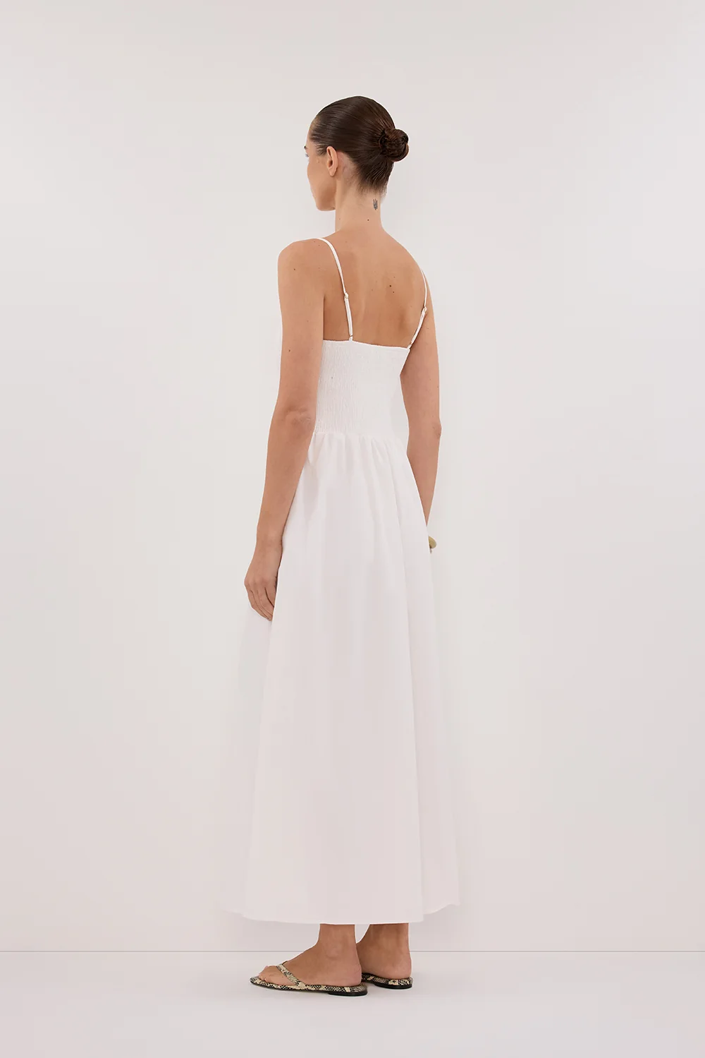 MILANO WHITE COTTON MIDI DRESS - Image 4