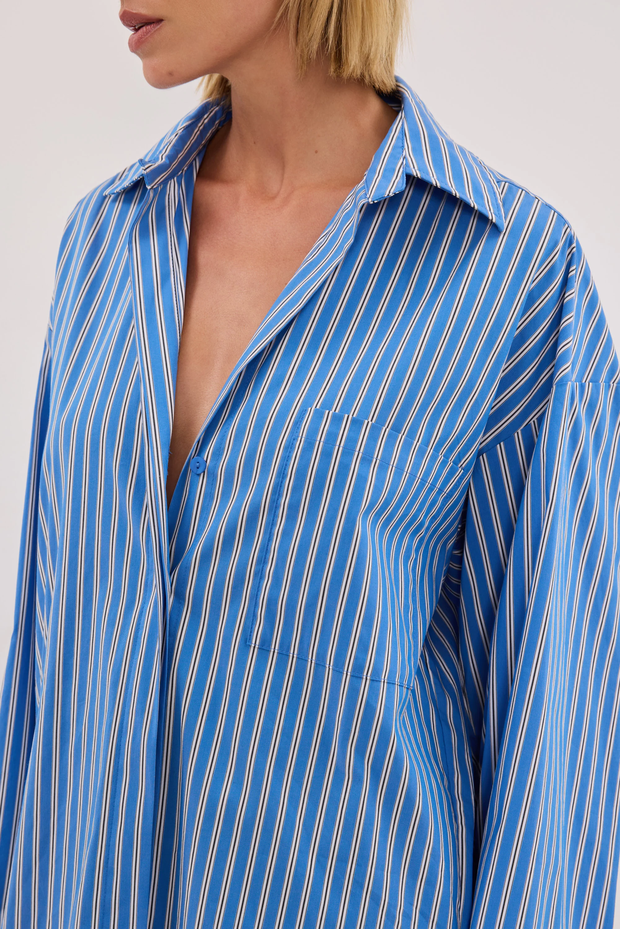 MISHA AZURE BLUE STRIPE SHIRT - Image 6