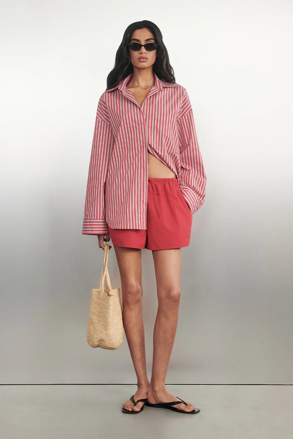 MISHA RED STRIPE SHIRT
