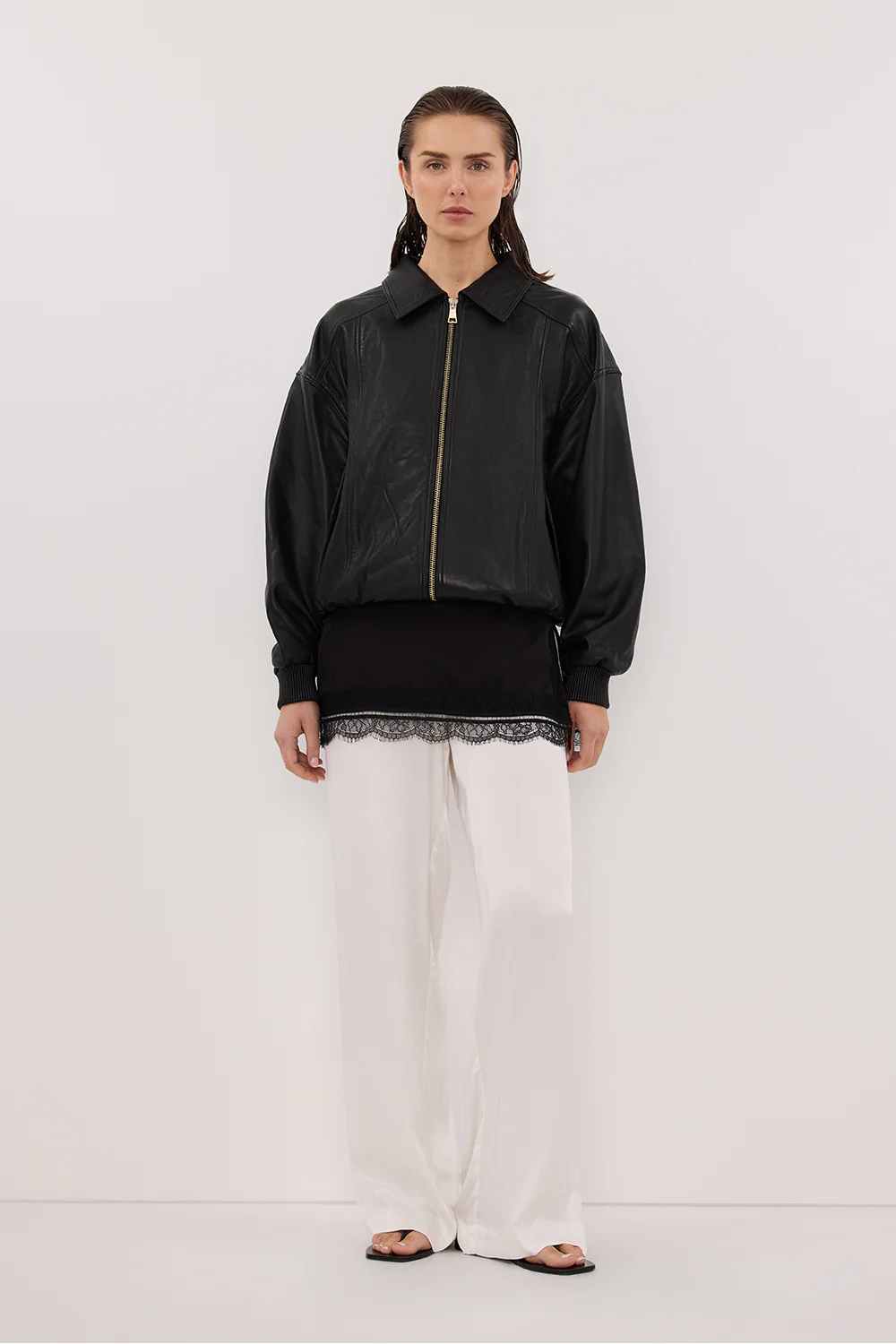 MONICA WHITE SATIN PANT