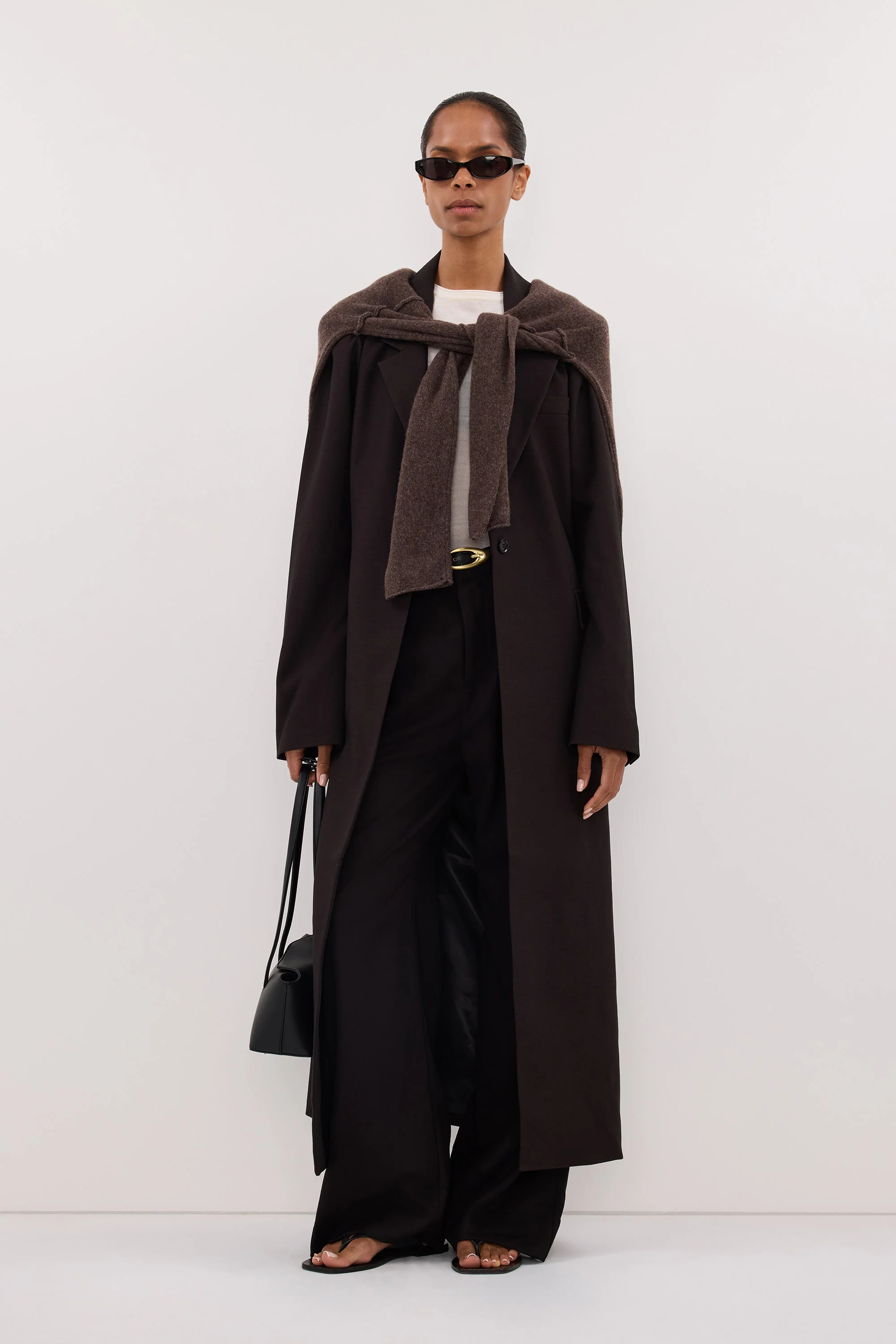 MONIQUE PEAT LONGLINE BLAZER COAT