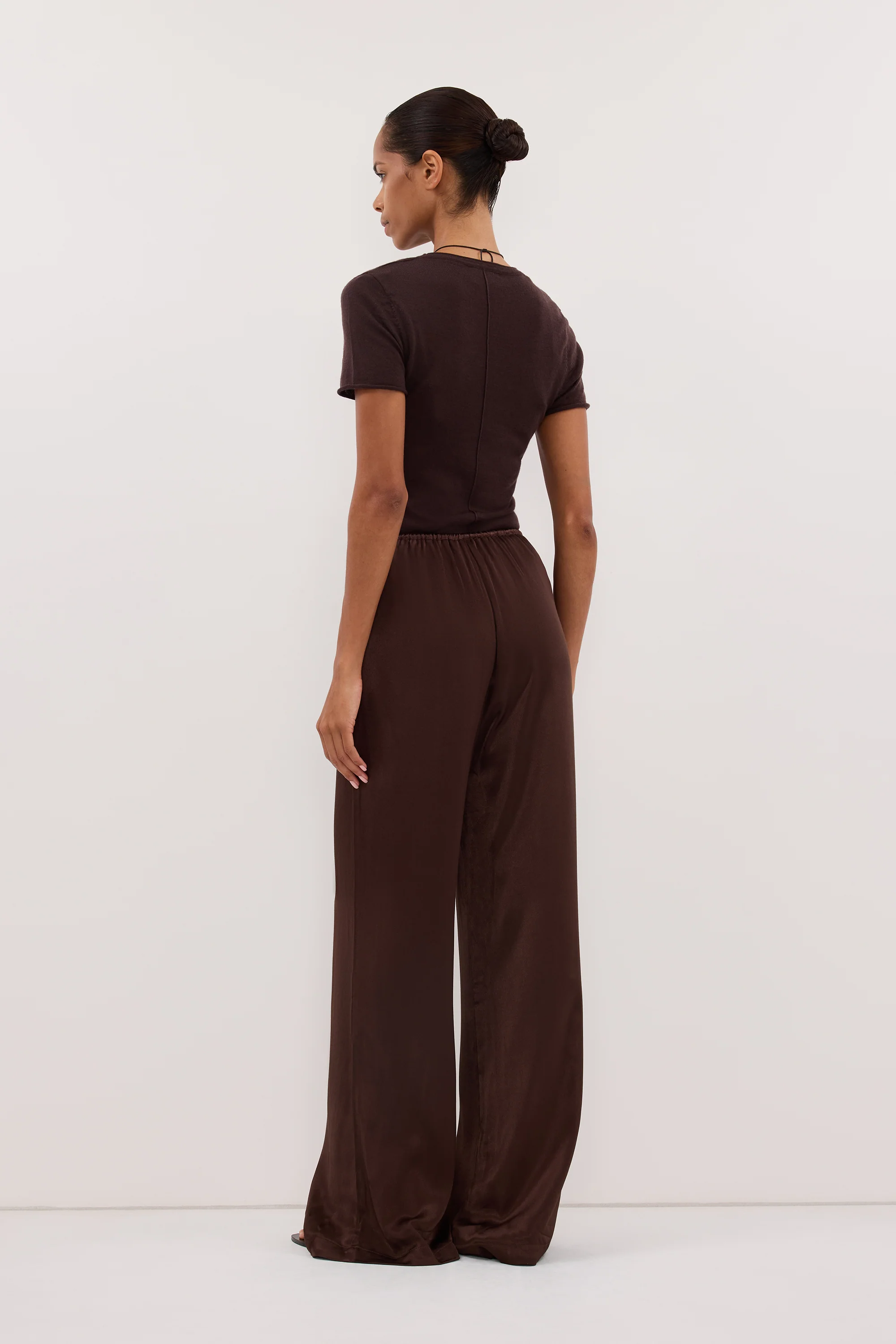 MYA BITTER CHOC SATIN PANT - Image 3