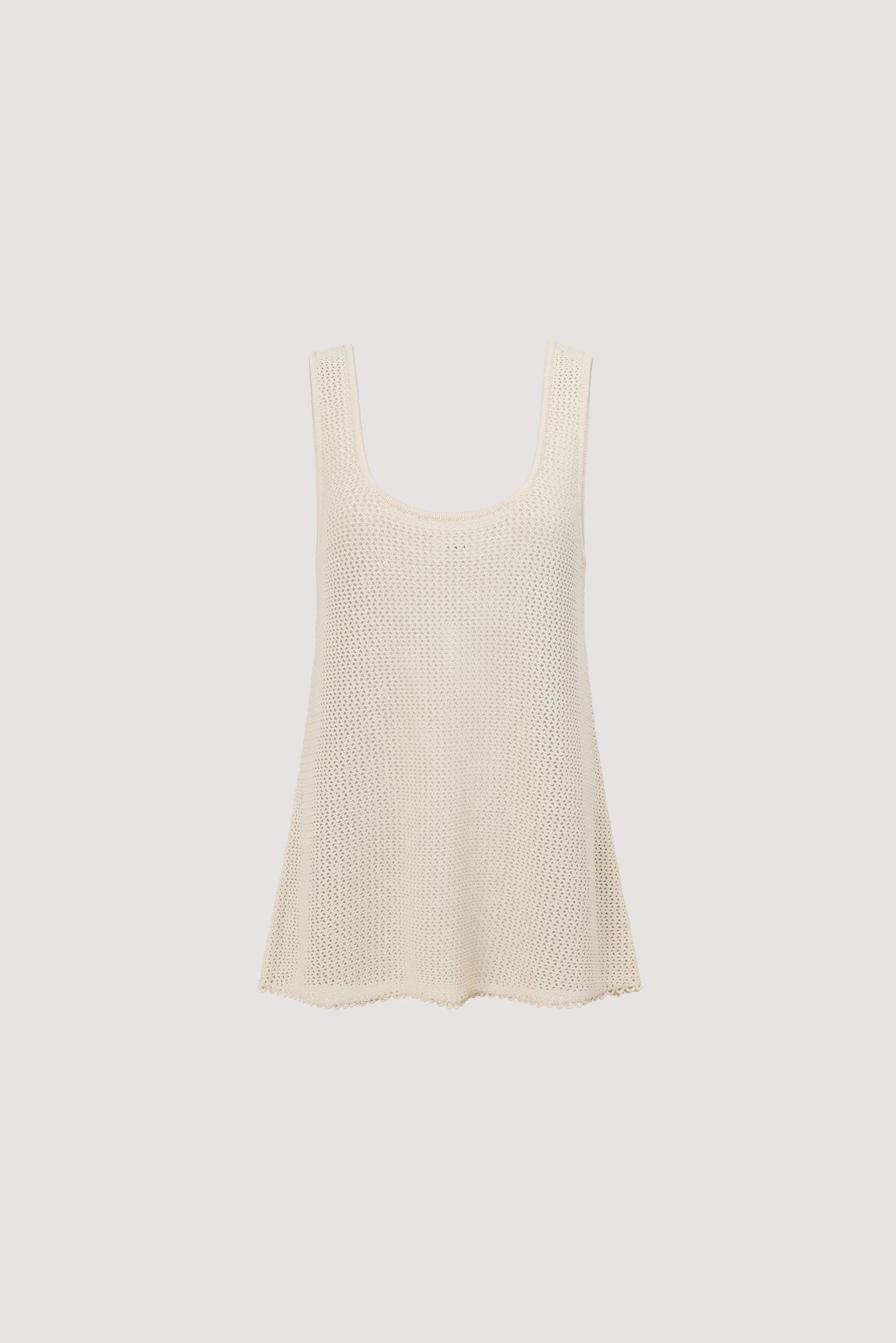 NALIA NATURAL OPEN KNIT SCOOP TANK - Image 5