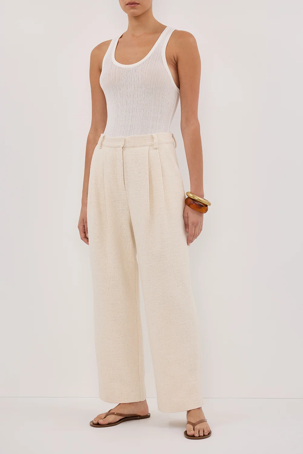NIA NATURAL OPEN WEAVE PANT - Image 4