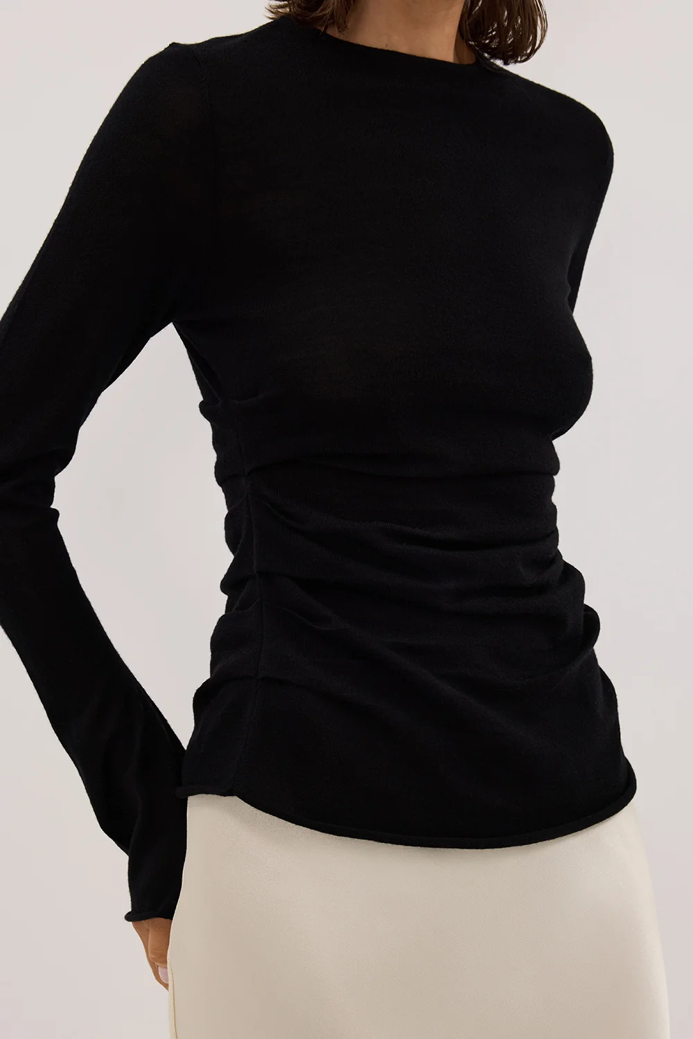 NICO BLACK MERINO KNIT TOP - Image 5
