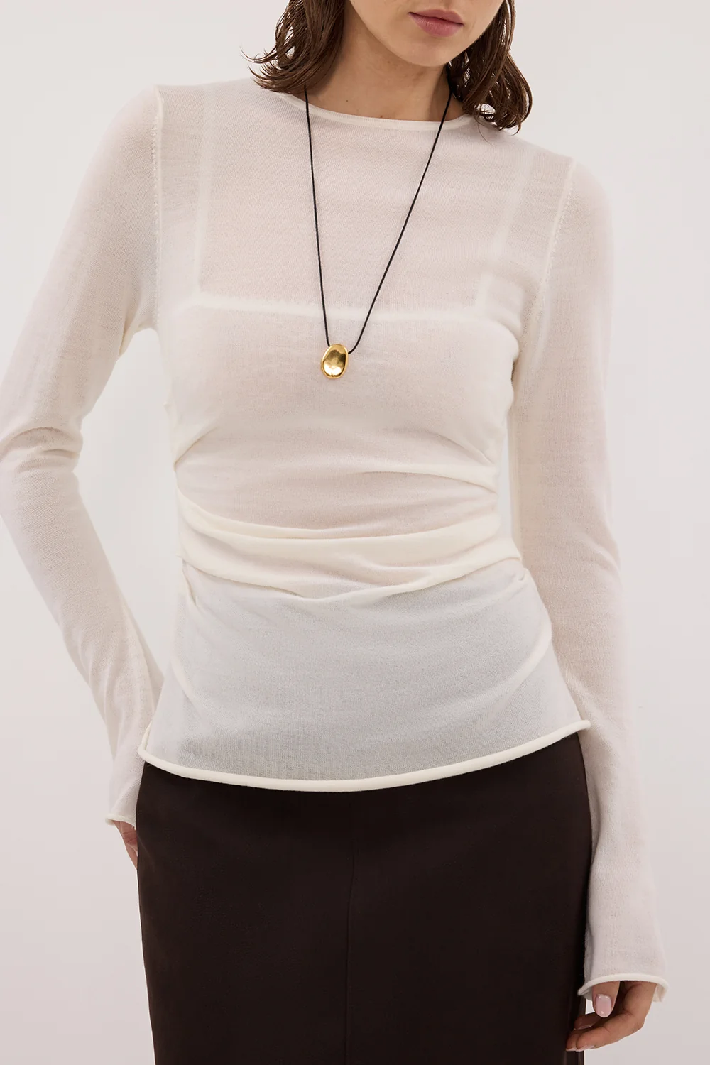 NICO OFF WHITE MERINO KNIT TOP - Image 5