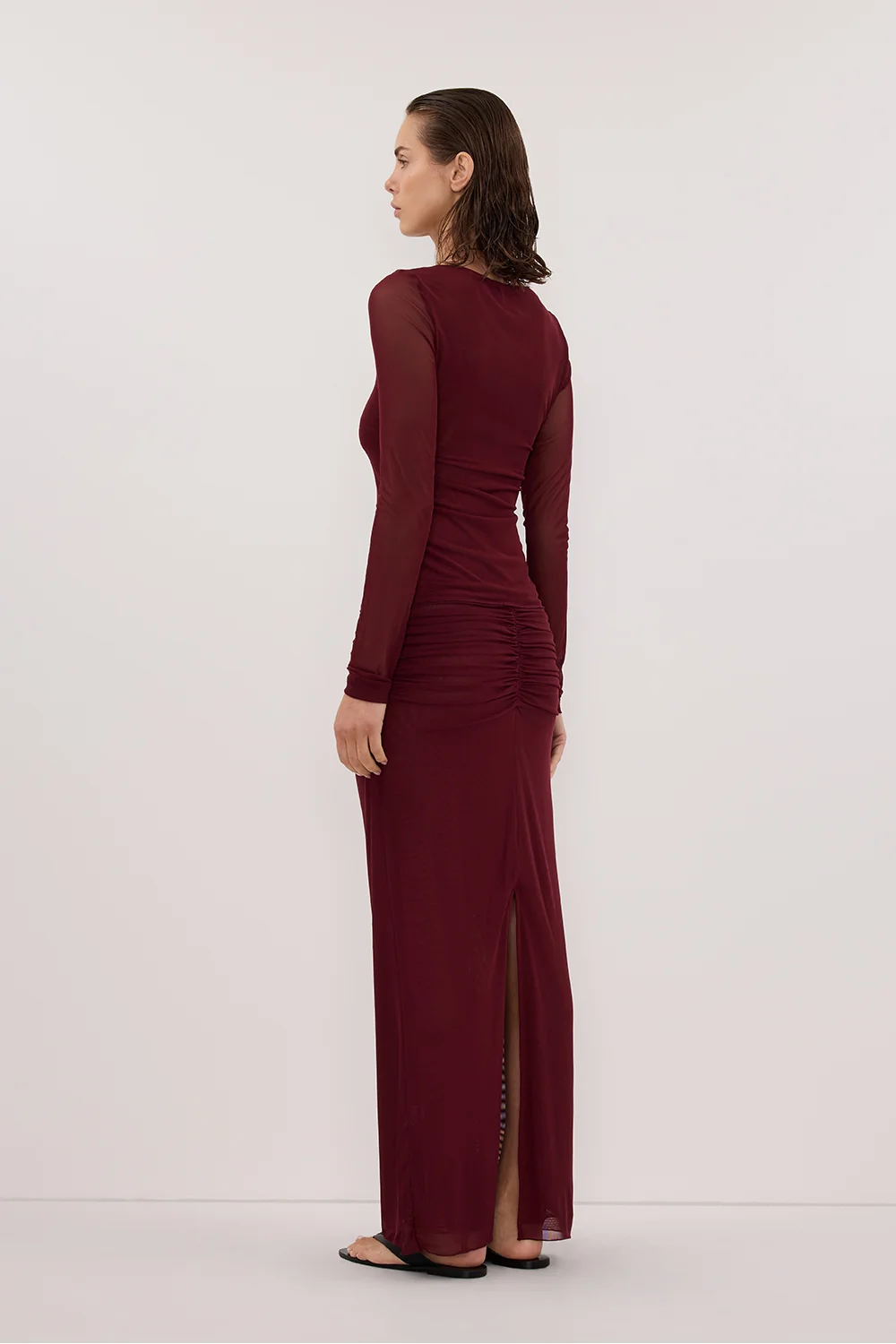 NYRA WINE COLUMN MIDI SKIRT - Image 5