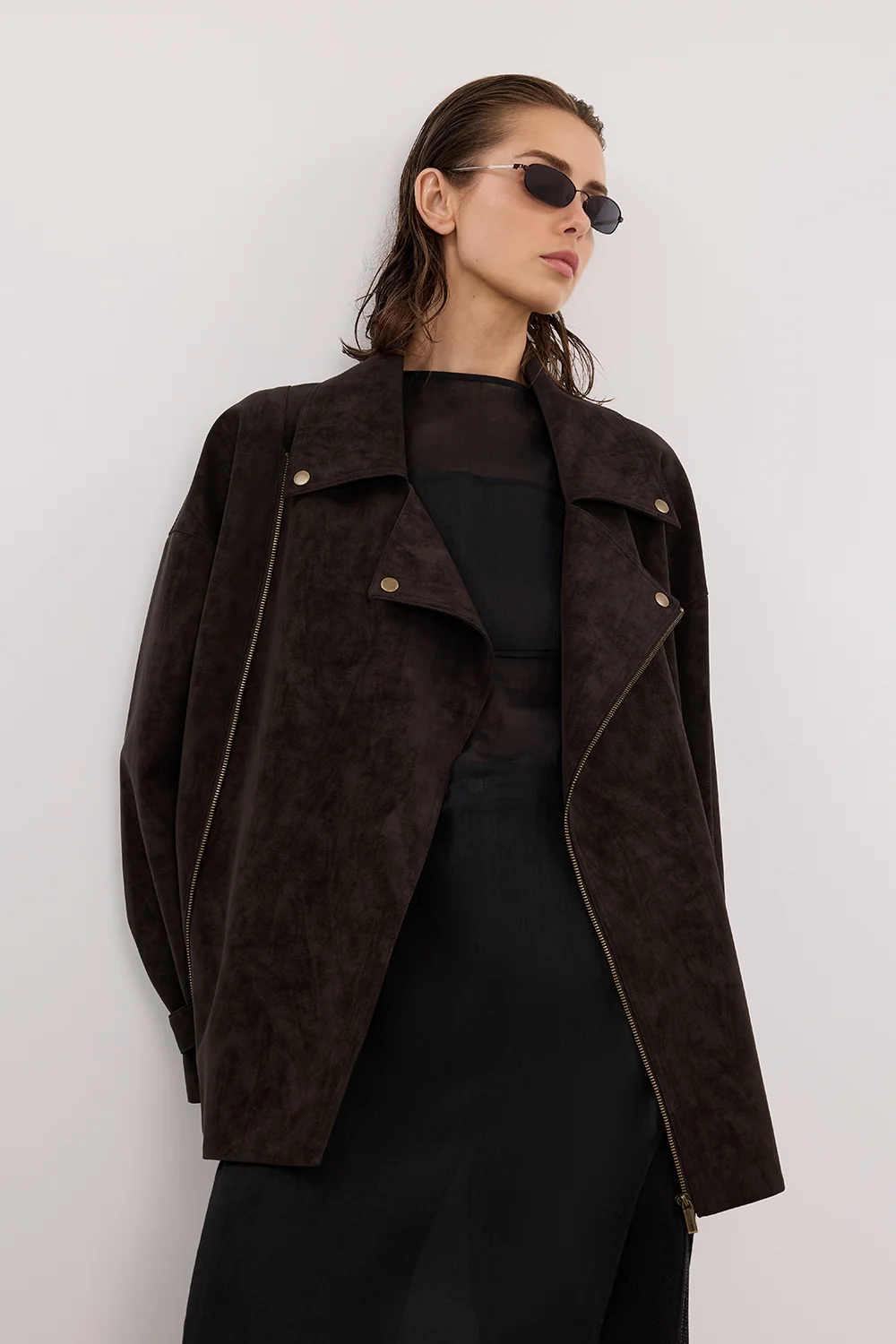 OAKLAND CHOC OVERSIZED FAUX SUEDE JACKET - Image 2