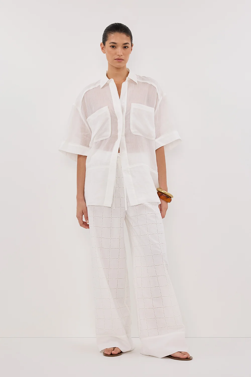 OWEN WHITE BRODERIE PANT - Image 2