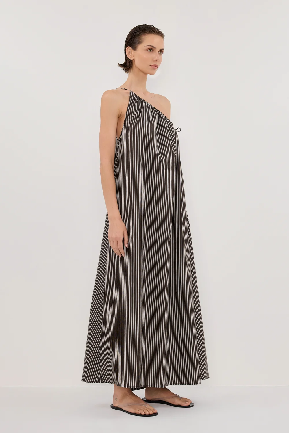 PALMA BITTER CHOC SILK BLEND MIDI DRESS - Image 3