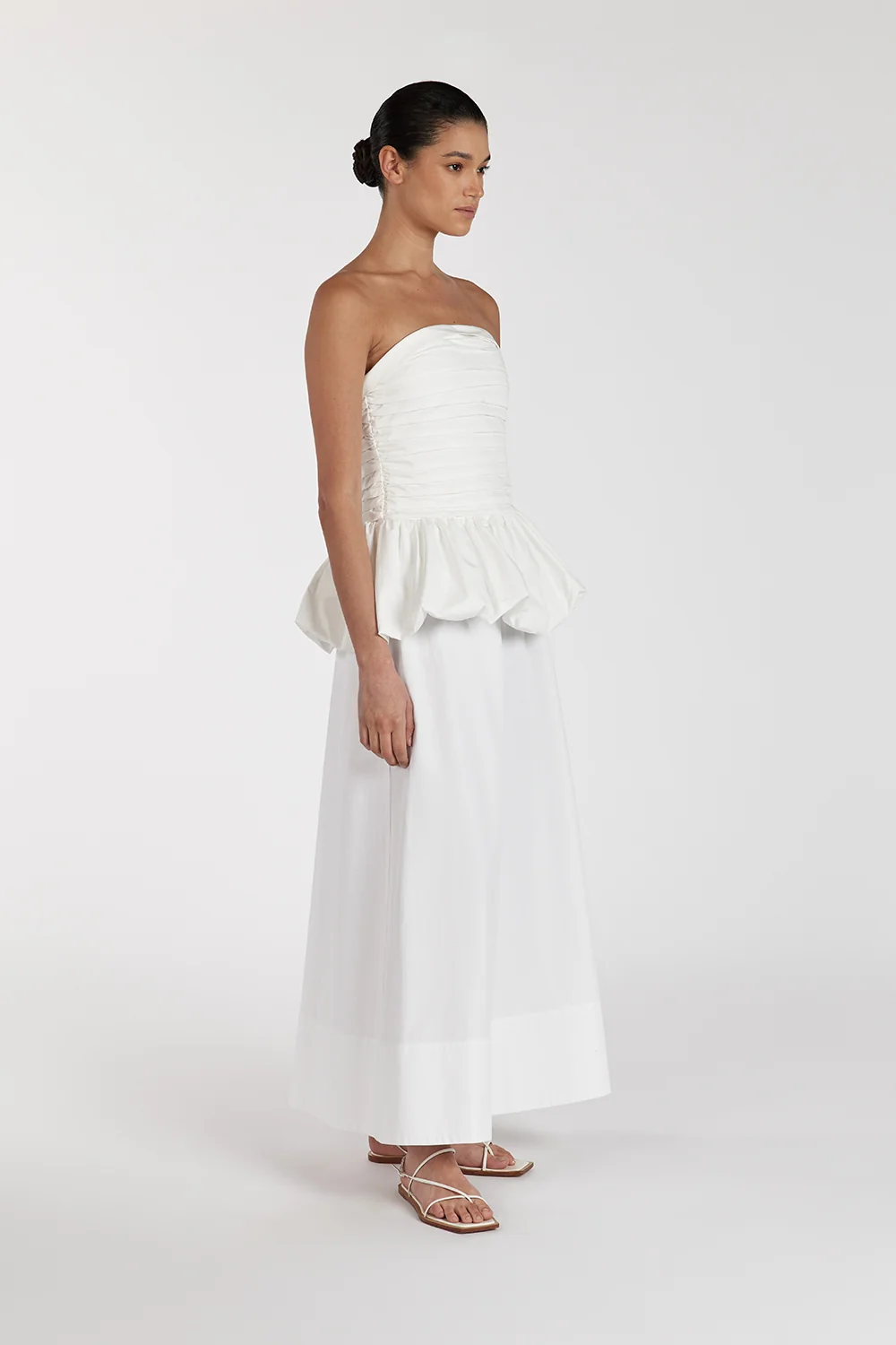 PEGGY WHITE COTTON STRAPLESS TOP - Image 3