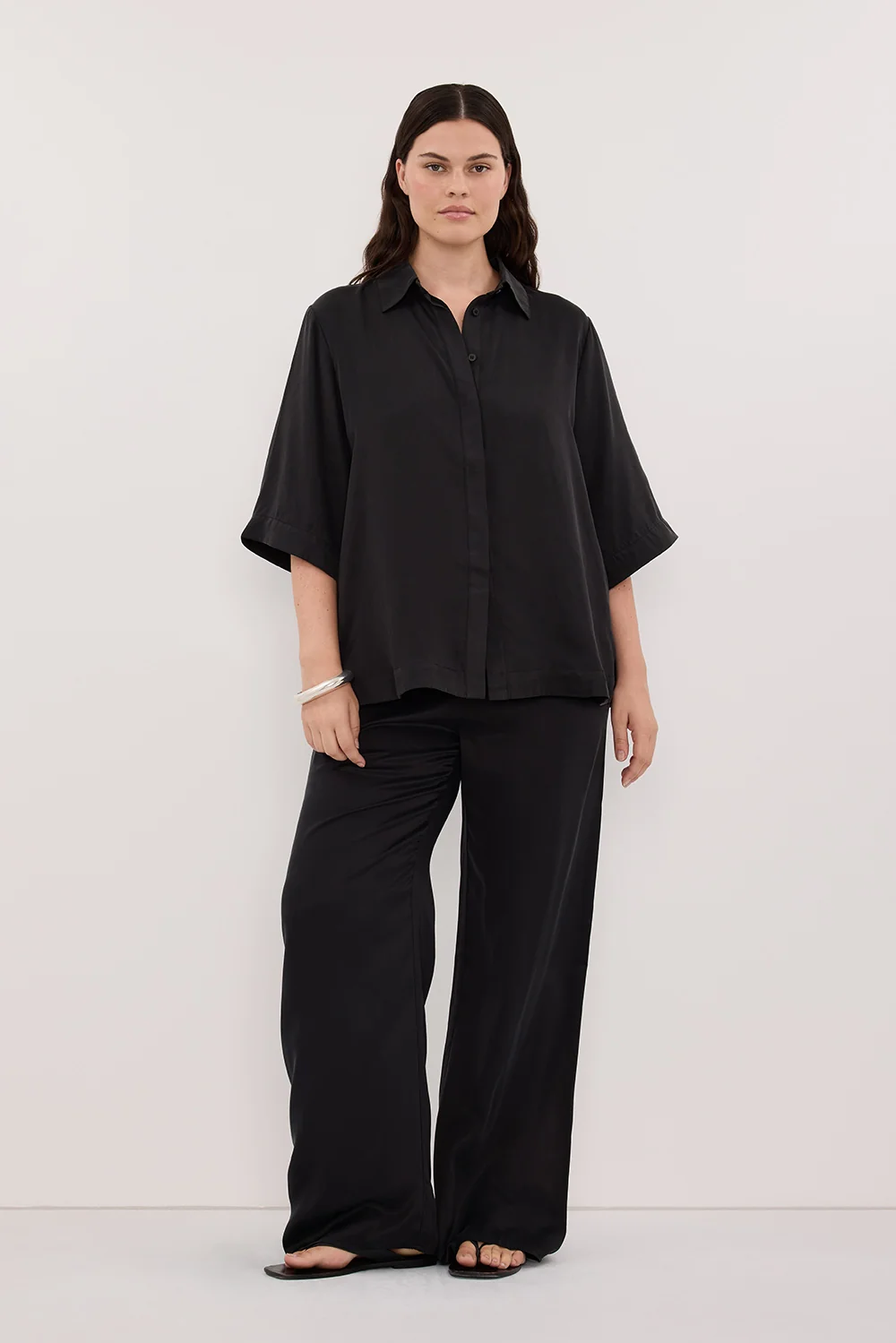 PERCY BLACK SILK SHIRT - Image 6